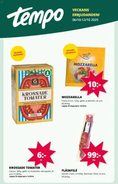 Tempo - erbjudanden - Förhandsvisning av reklamblad från butik Tempo aktuell från 06.10.2025