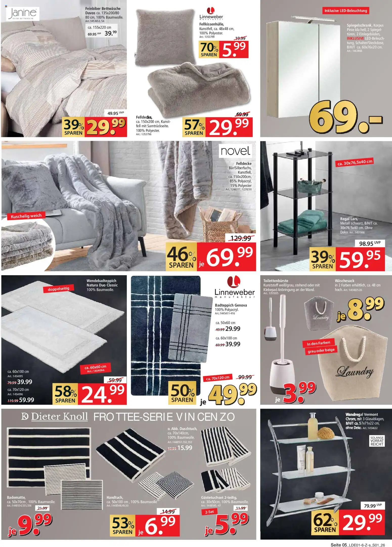 Zurbrüggen Personal-Rabatt für Alle – gültig ab 12.01.2026 | Seite: 5 | Produkte: Wandregal, Regal, Bettwäsche, Spiegel