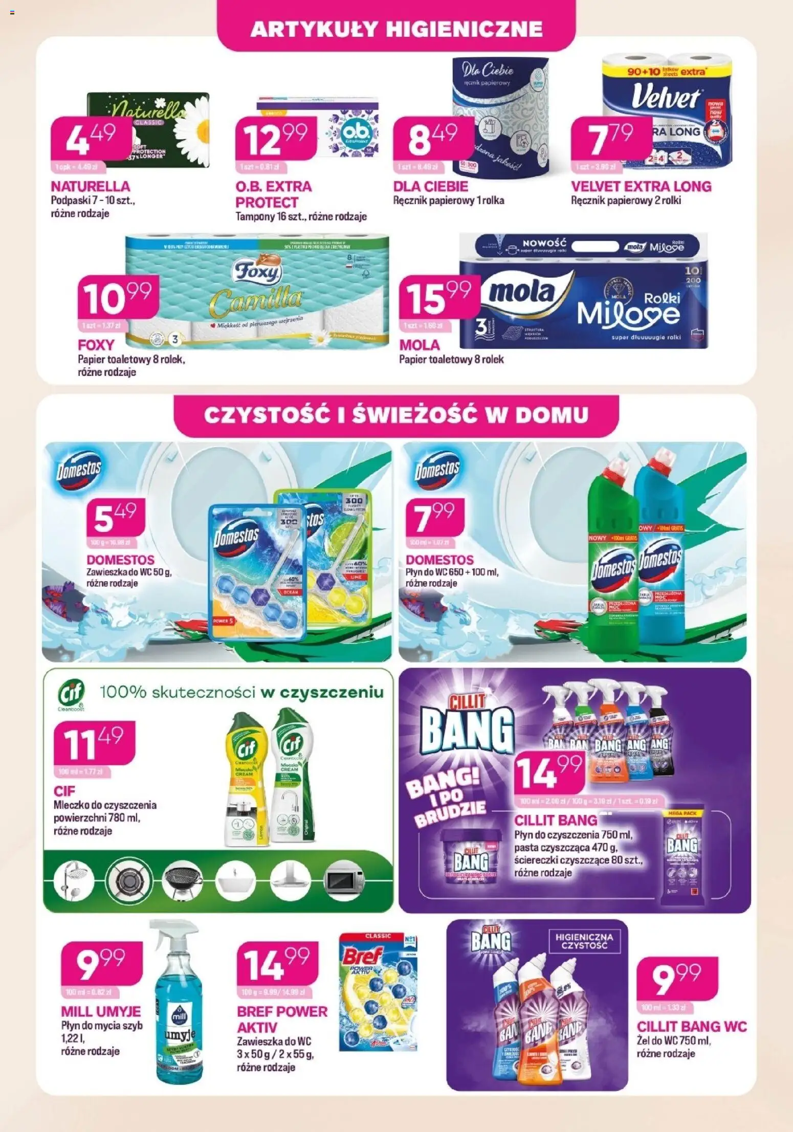 Koliber Gazetka od 09.02.2026 | Strona: 7 | Produkty: Papier toaletowy, Rolki, Podpaski, Domestos