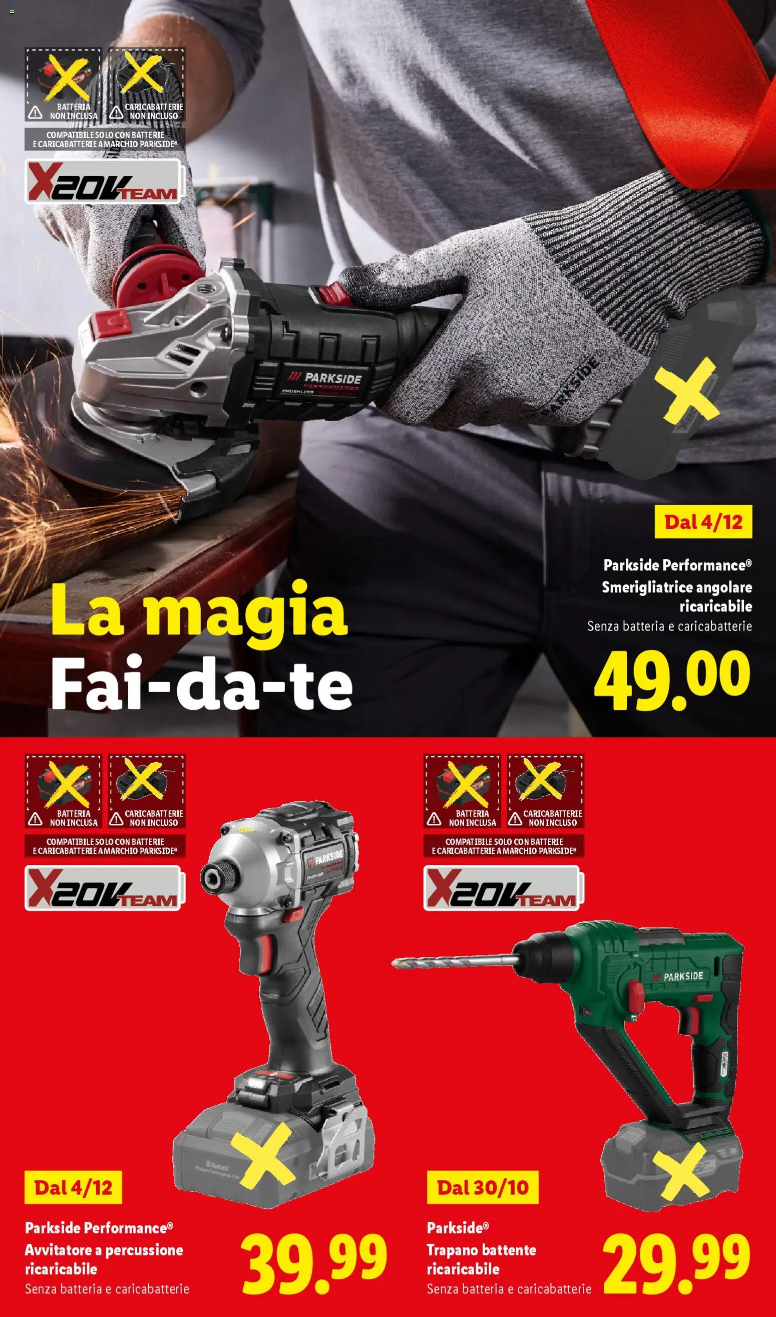 Volantino Lidl del 24.10.2025 | Pagina: 88 | Prodotti: Avvitatore, Trapano, Smerigliatrice, Batterie