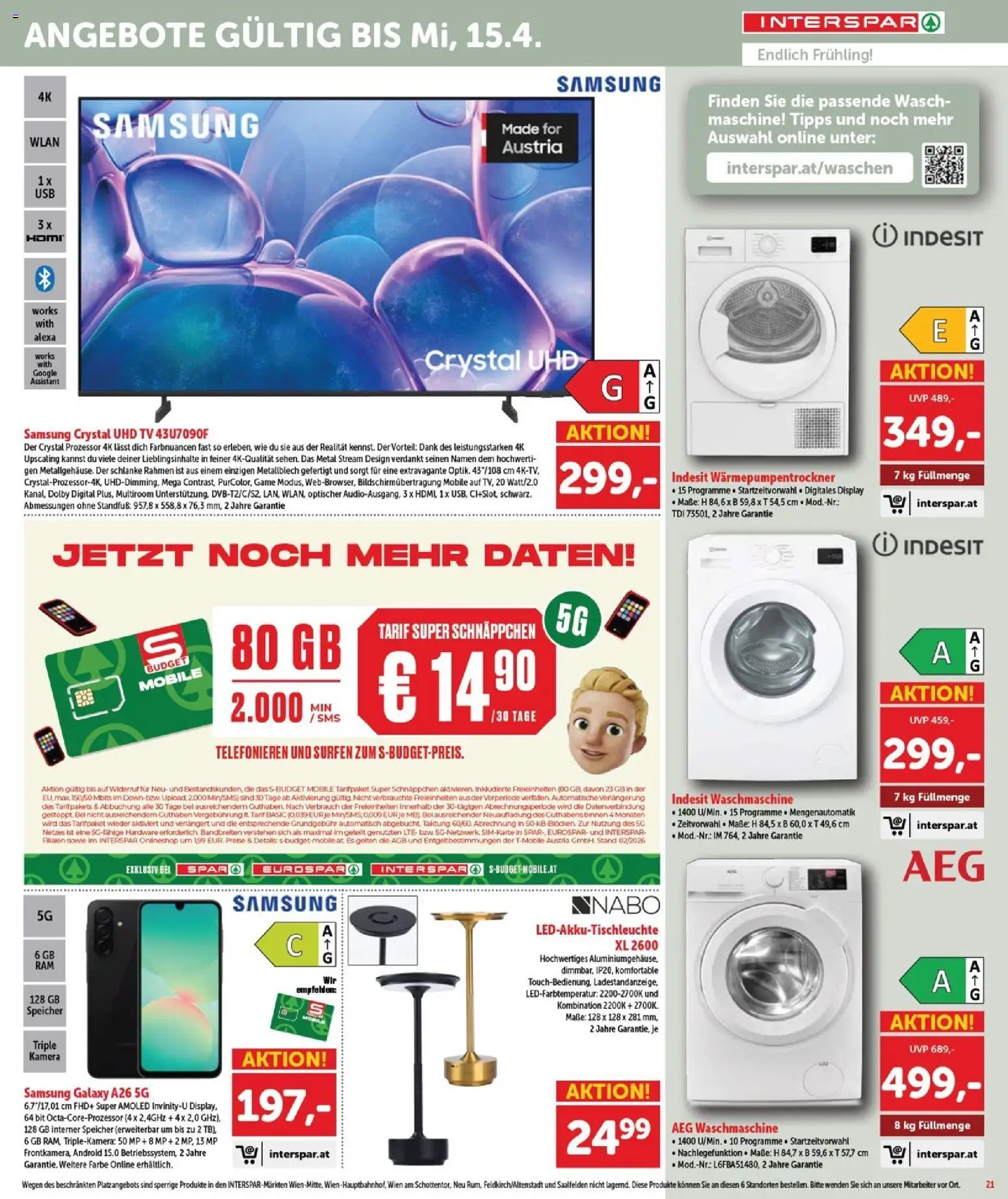 Interspar Flugblatt - Burgenland gültig ab 26.03.2026 | Seite: 23 | Produkte: TV, Kamera, Waschmaschine, Samsung