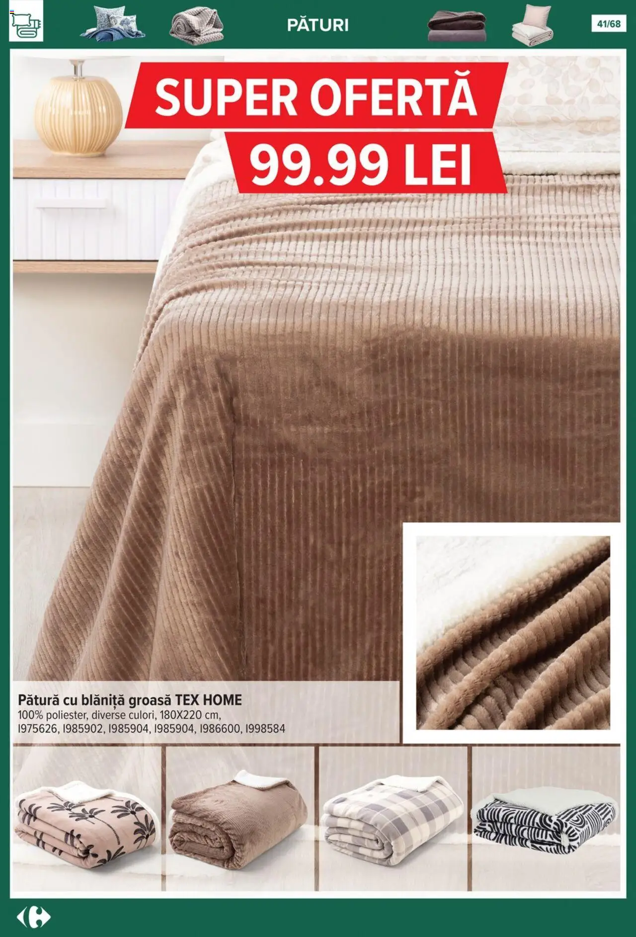 Noul catalog Carrefour – valabil de la 24.09.2025 | Pagină: 41 | Produse: Pătură