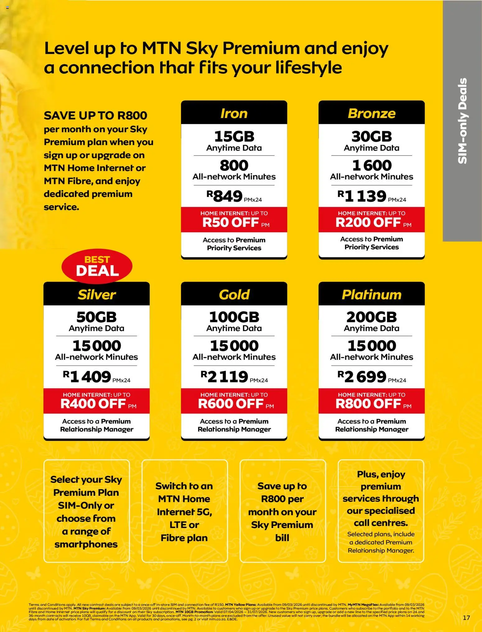New MTN catalogue – valid from 07.04.2026 | Page: 17 | Products: Data, Sim, Iron, Switch