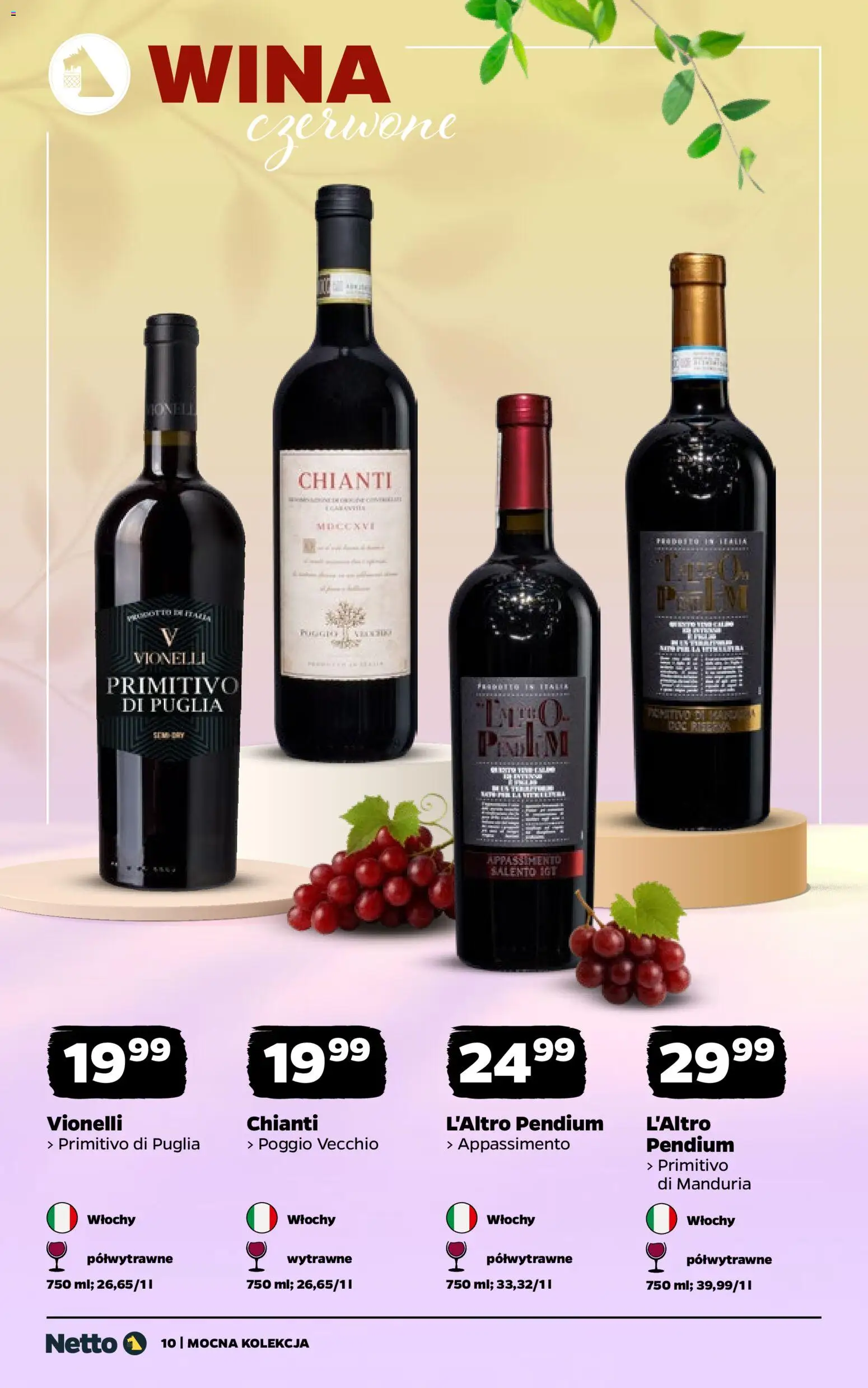 Netto gazetka - Wina od 16.03.2026 | Strona: 10 | Produkty: Primitivo Di Manduria