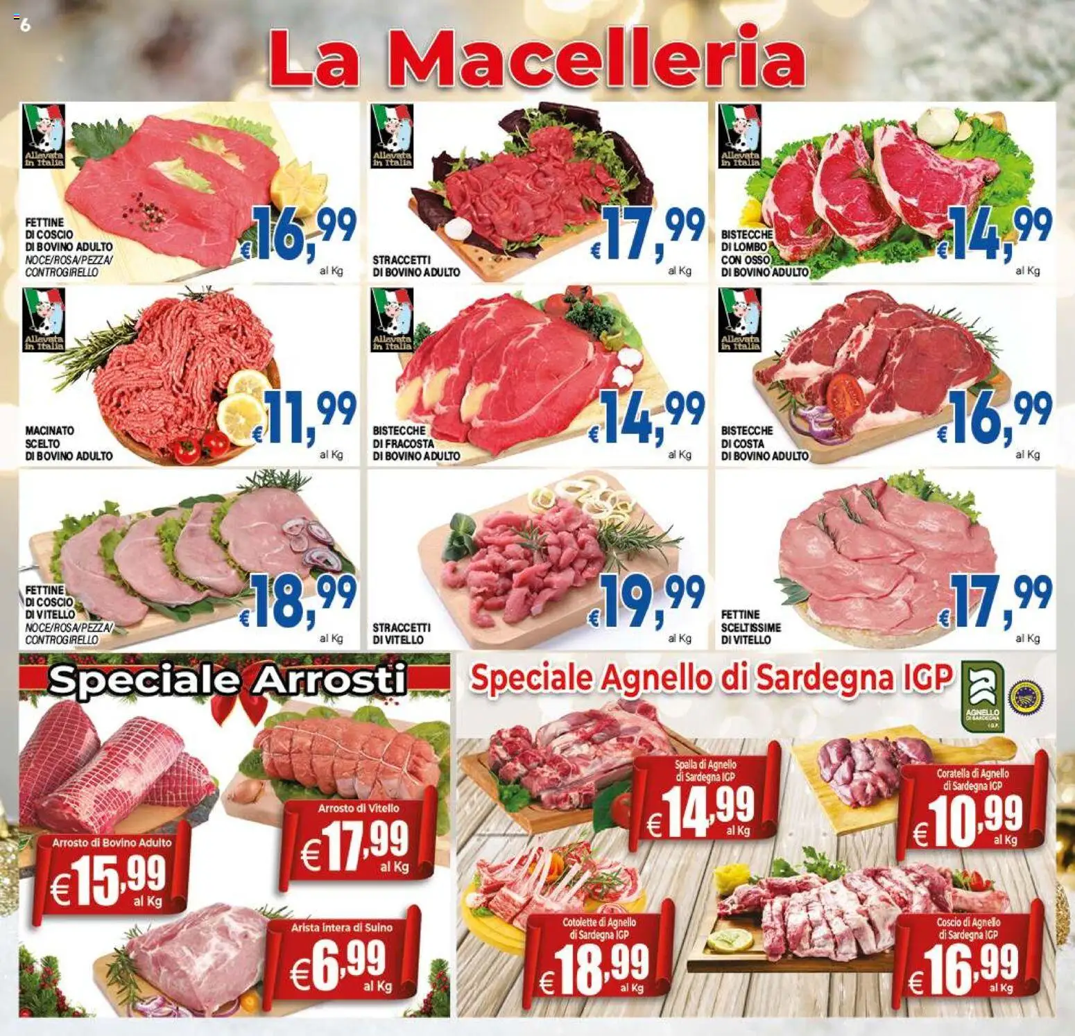 Volantino DEM del 06.12.2025 | Pagina: 6 | Prodotti: Bovino, Arrosto, Agnello, Macinato