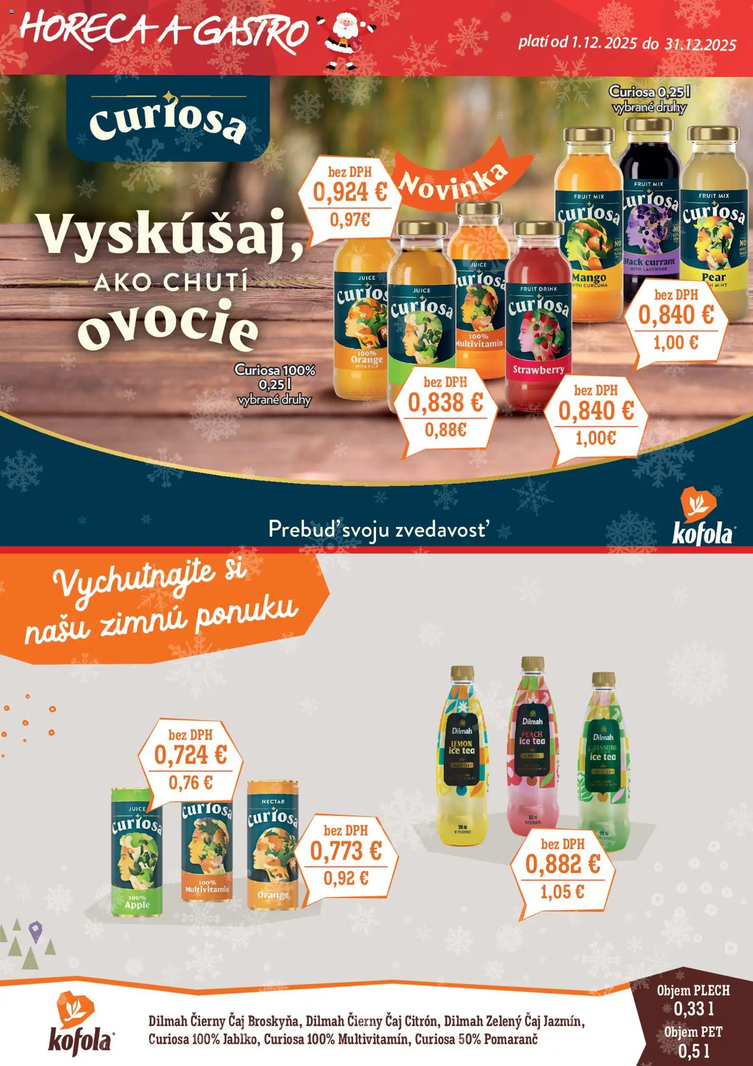 Nové CBA Verex akcie – leták je platný od 01.12.2025 | Strana: 1 | Produkty: Apple, Kofola, Mango, Ovocie