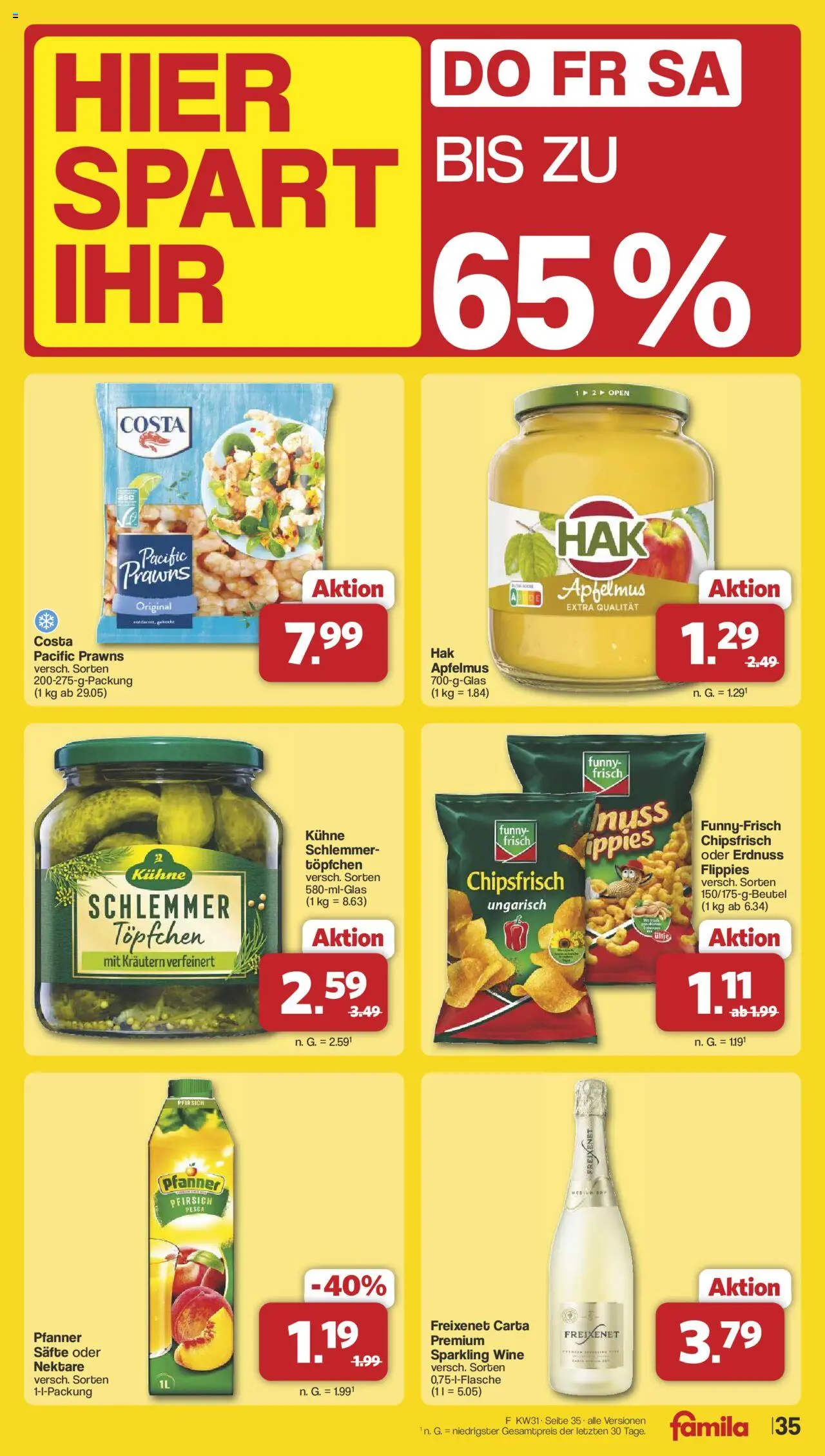 Famila Nordwest Prospekt 	 - gültig ab dem 28.07.2025 | Seite: 42 | Produkte: Freixenet, Funny frisch, Pfirsich