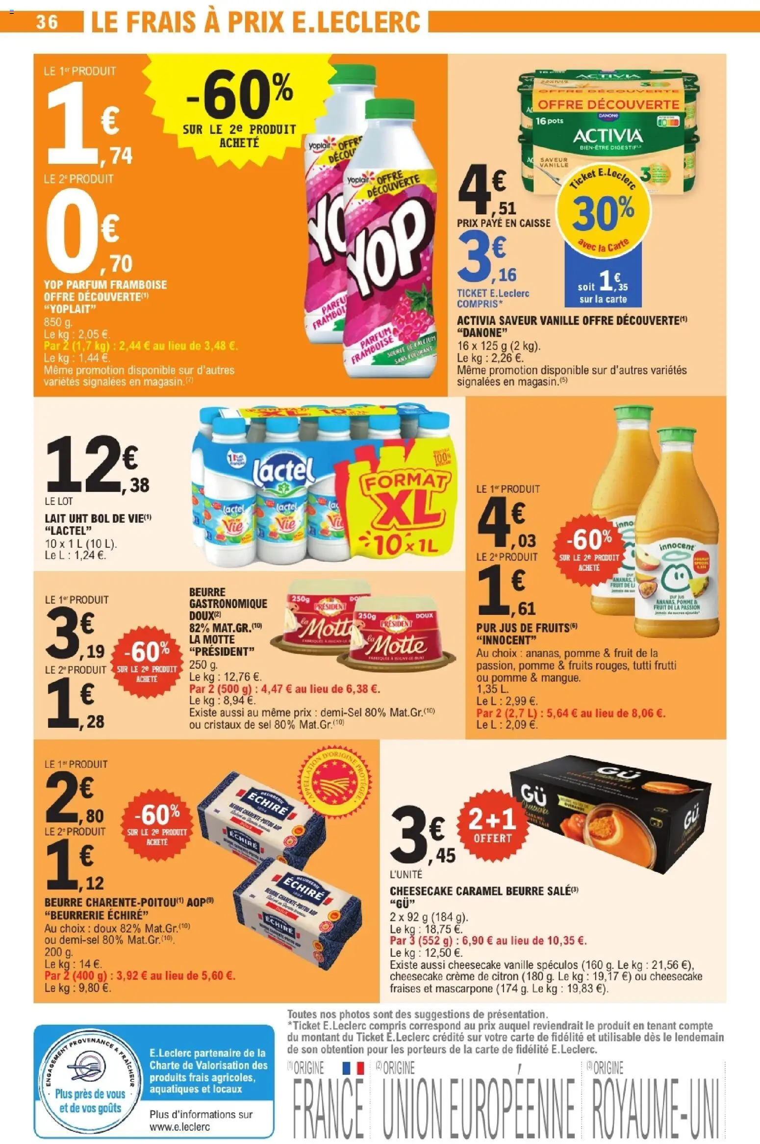 {H1} | Page: 36 | Produits: Pomme, Parfum, Mascarpone, Beurre gastronomique doux