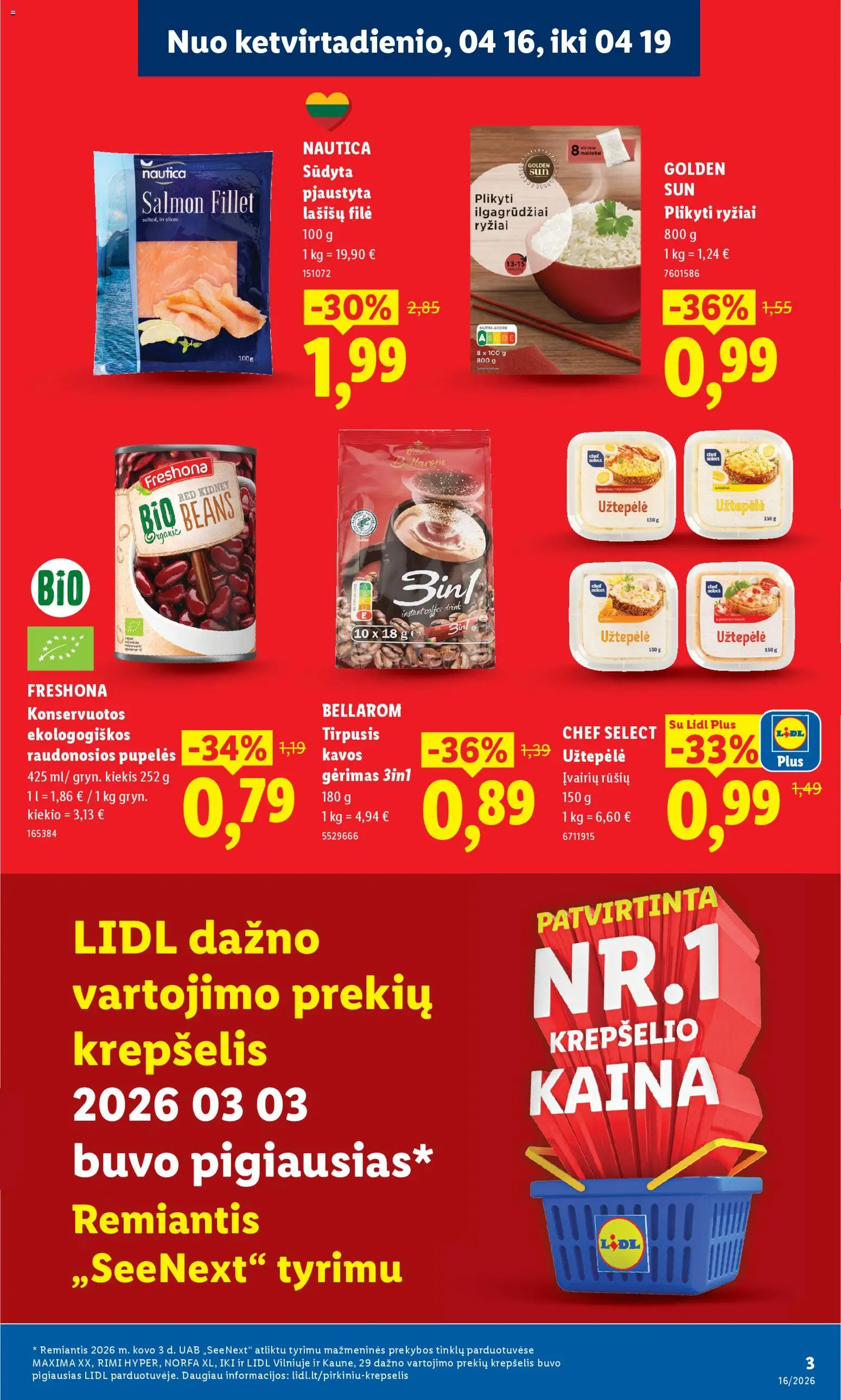 LIDL akcijos nuo 13.04.2026 | Puslapis: 3 | Prekių: Užtepėlė, Pupelės, Krepšelis, Ryžiai