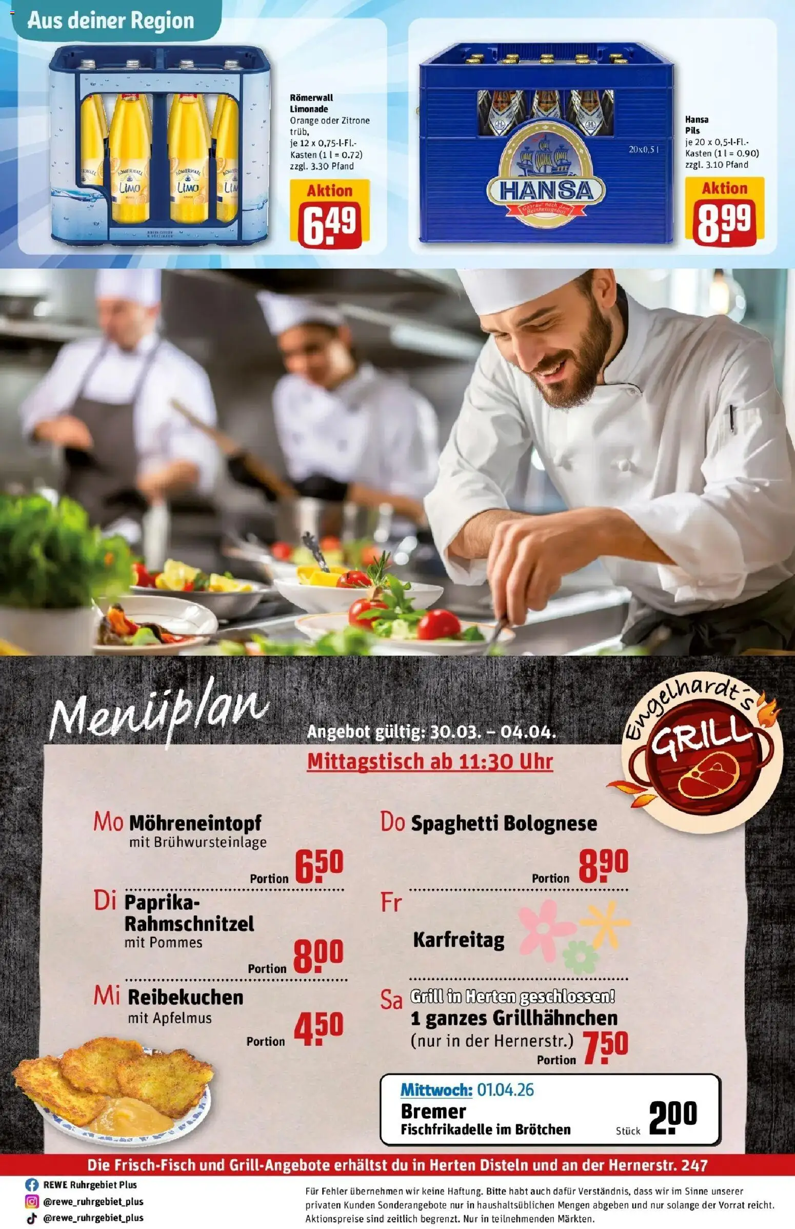 Rewe Prospekt Recklinghausen	 – gültig ab 30.03.2026 | Seite: 35 | Produkte: Grill, Limonade, Paprika, Zitrone