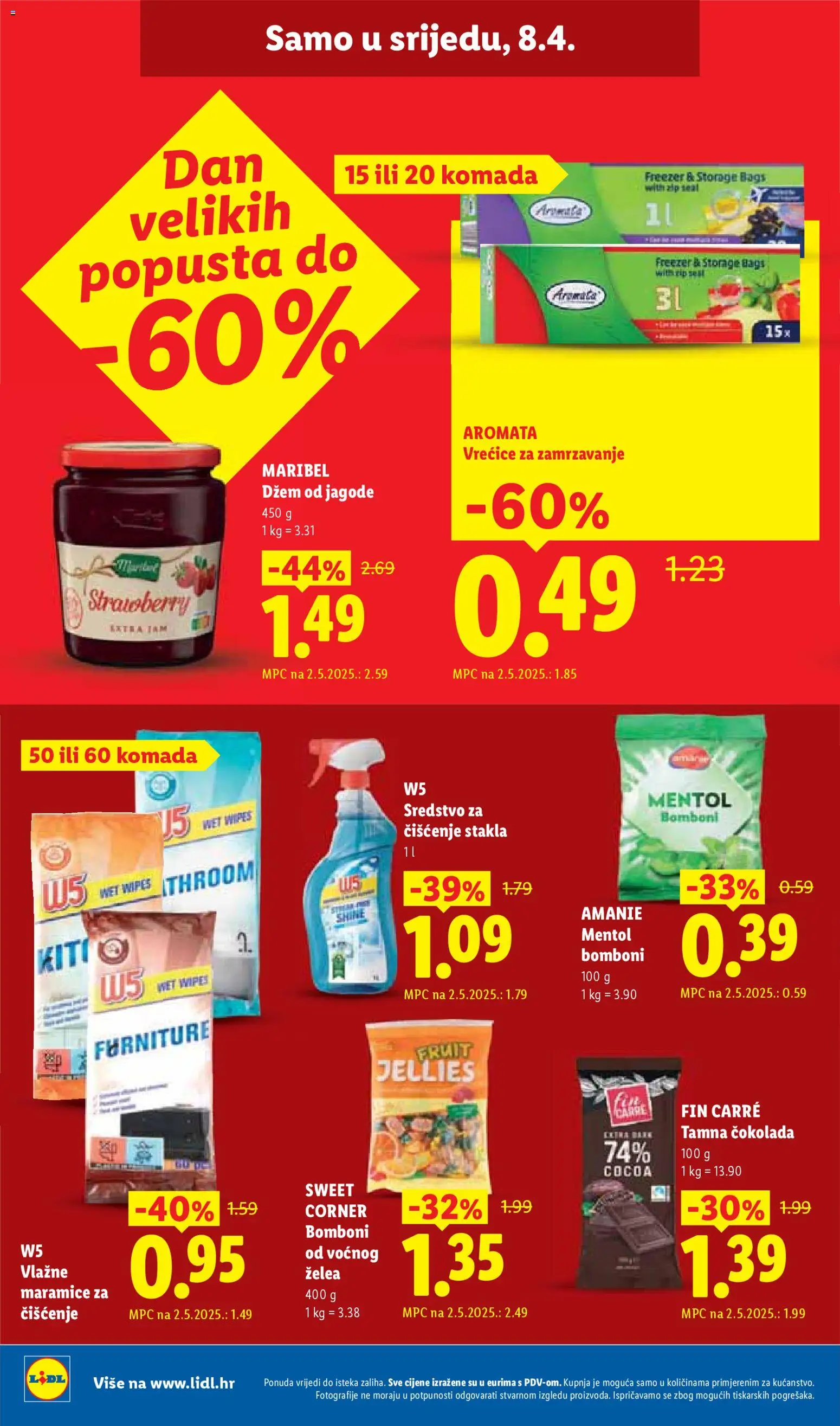 Lidl katalog | vrijedi od 07.04.2026 | Stranica: 28 | Proizvodi: Bomboni, Jagode, Vrećice za zamrzavanje, Džem