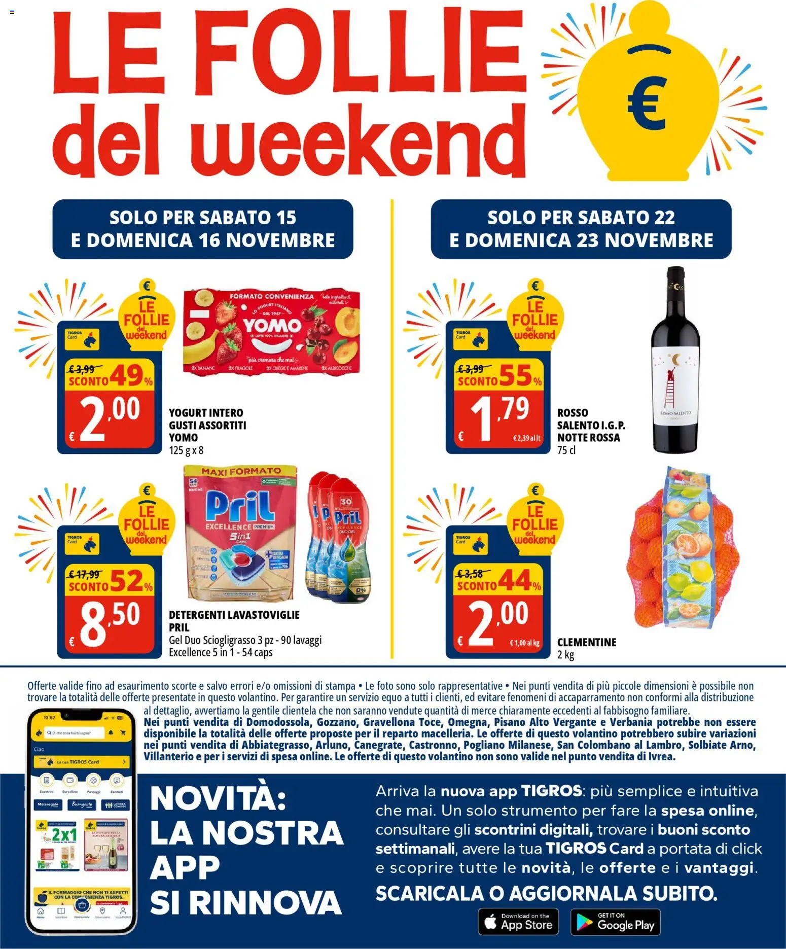 Volantino Tigros del 12.11.2025 | Pagina: 24 | Prodotti: Banane, The, Albicocche, Enoteca