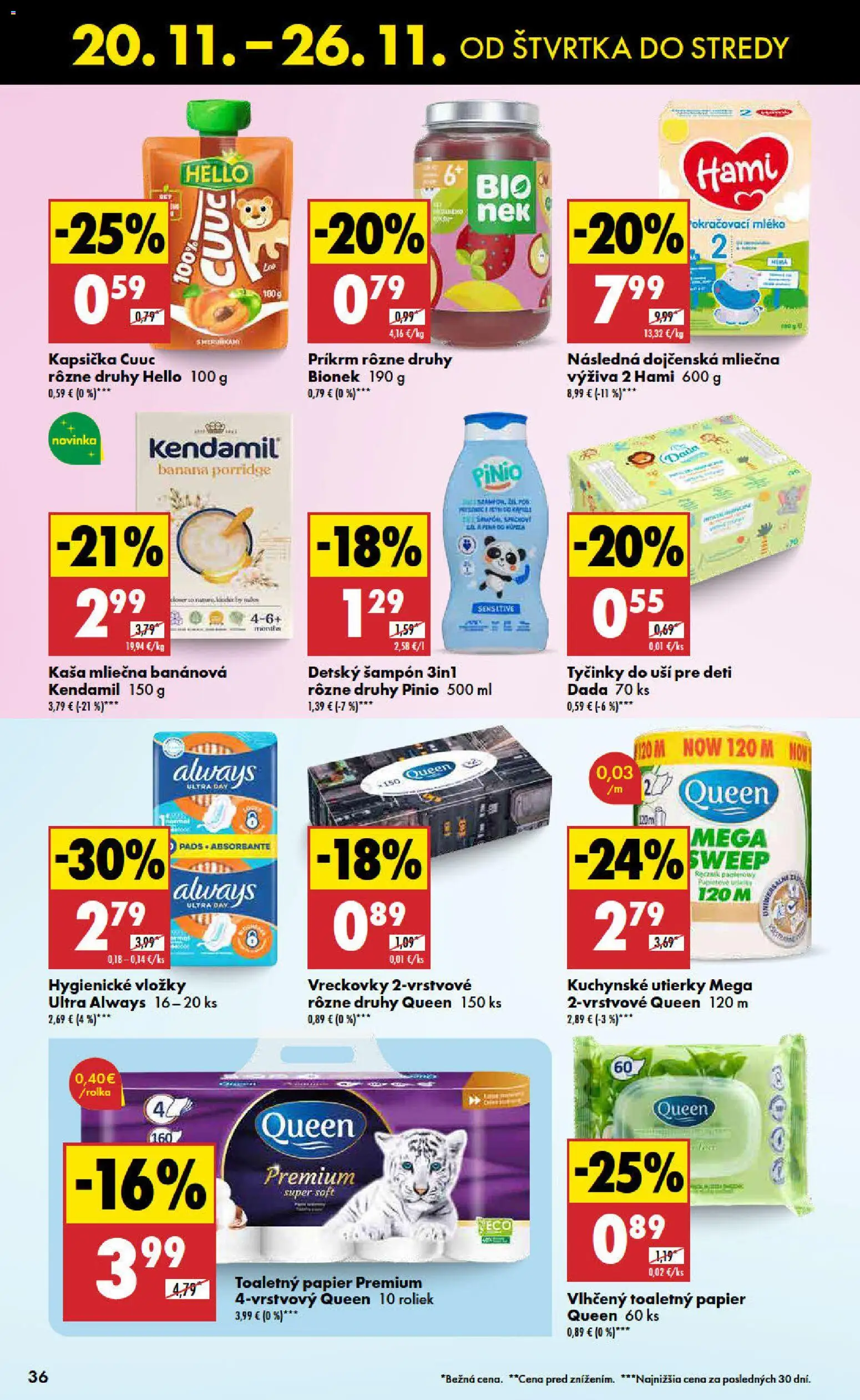 Nové Biedronka akcie – leták je platný od 20.11.2025 | Strana: 36 | Produkty: Šampón, Toaletný papier