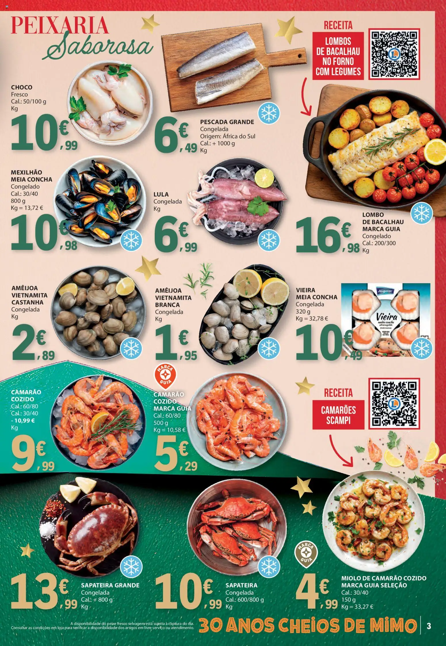 E.Leclerc - Folheto Presentes de Natal │ válido de 02.12.2025 | Página: 3 | Produtos: Forno, Bacalhau, Camarão, Lombo