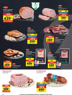 Spar akciós ujság - amely érvényes a következő dátumtól: 14.08.2025 | Oldal: 4 | Termékek: Virsli, Tokaszalonna, Frankfurti virsli, Szalonna