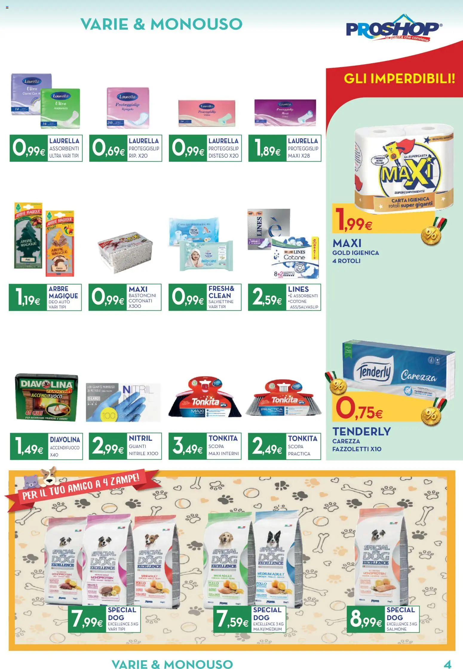 Volantino Proshop del 05.02.2026 | Pagina: 5 | Prodotti: Carta igienica, Salmone, Fazzoletti, Guanti