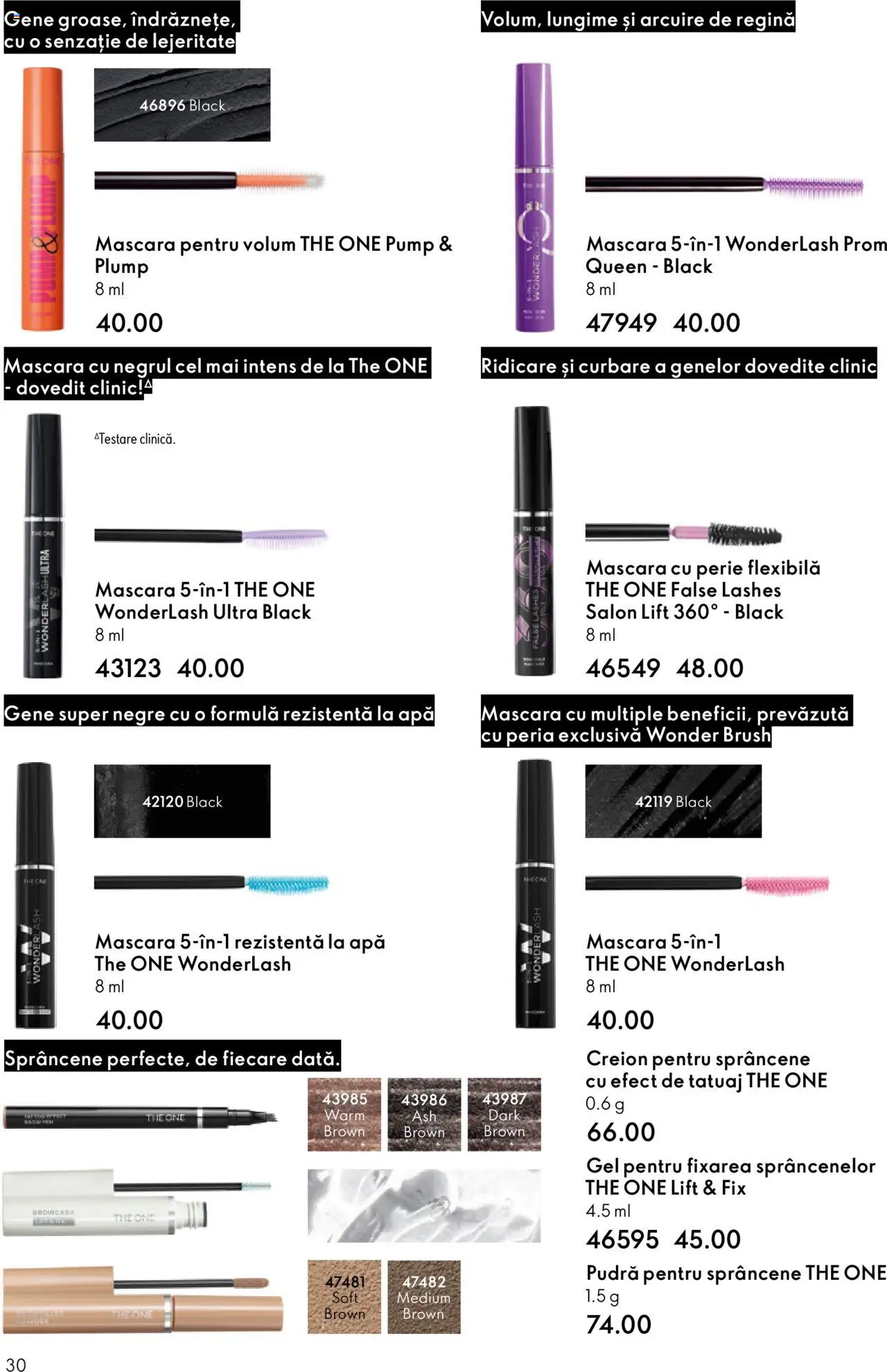 Noul catalog Oriflame – valabil de la 01.10.2025 | Pagină: 30 | Produse: Pudră, Perie, Mascara, Apă
