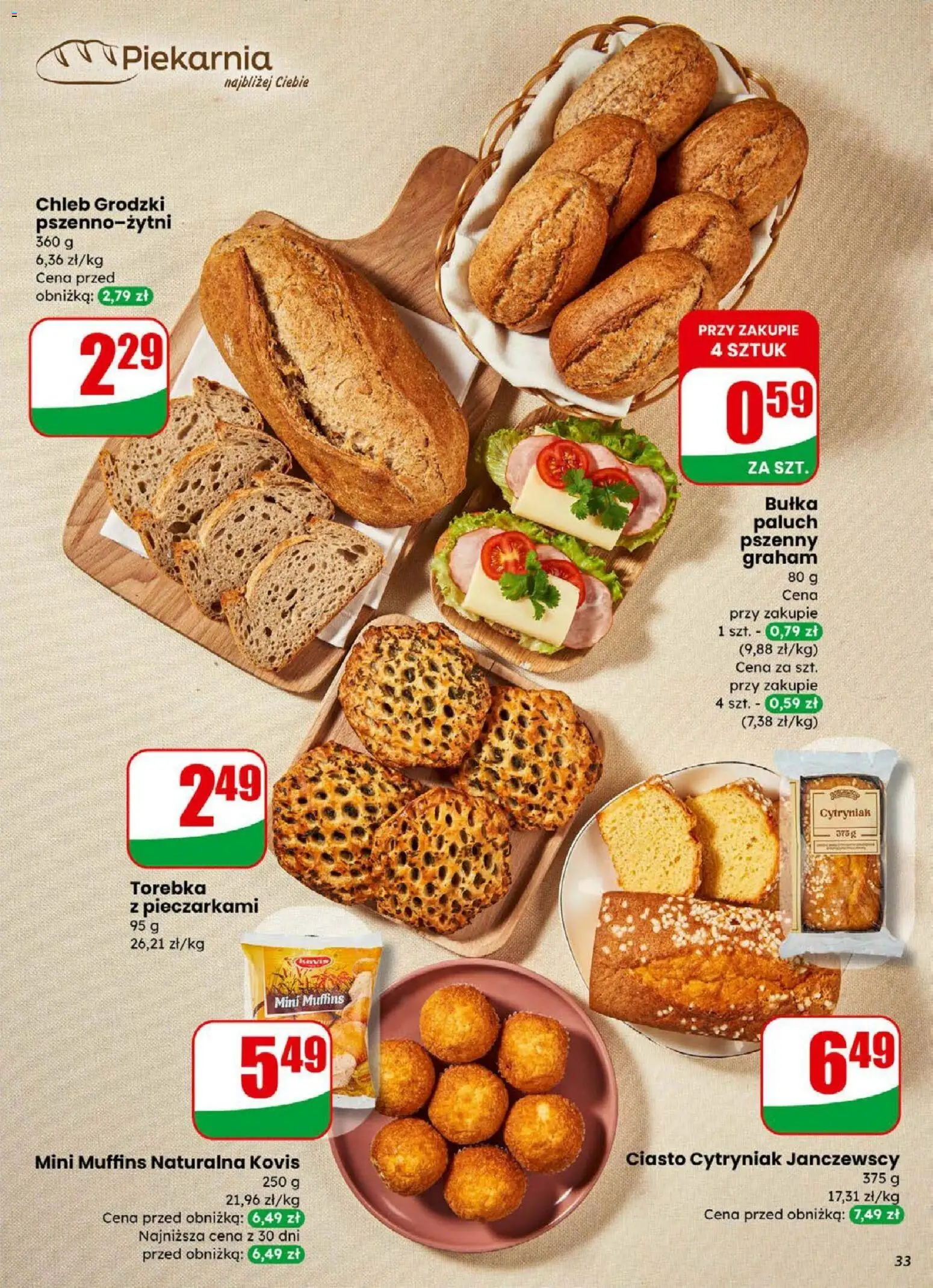 Dino Gazetka od 31.12.2025 | Strona: 33 | Produkty: Torebka, Piekarnia, Bułka, Chleb