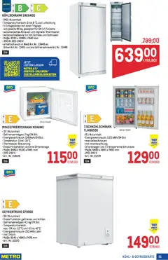 Metro Profi ab 08.01.2026 gültig | Seite: 51 | Produkte: Kühlschrank, Gefrierschrank, Korb