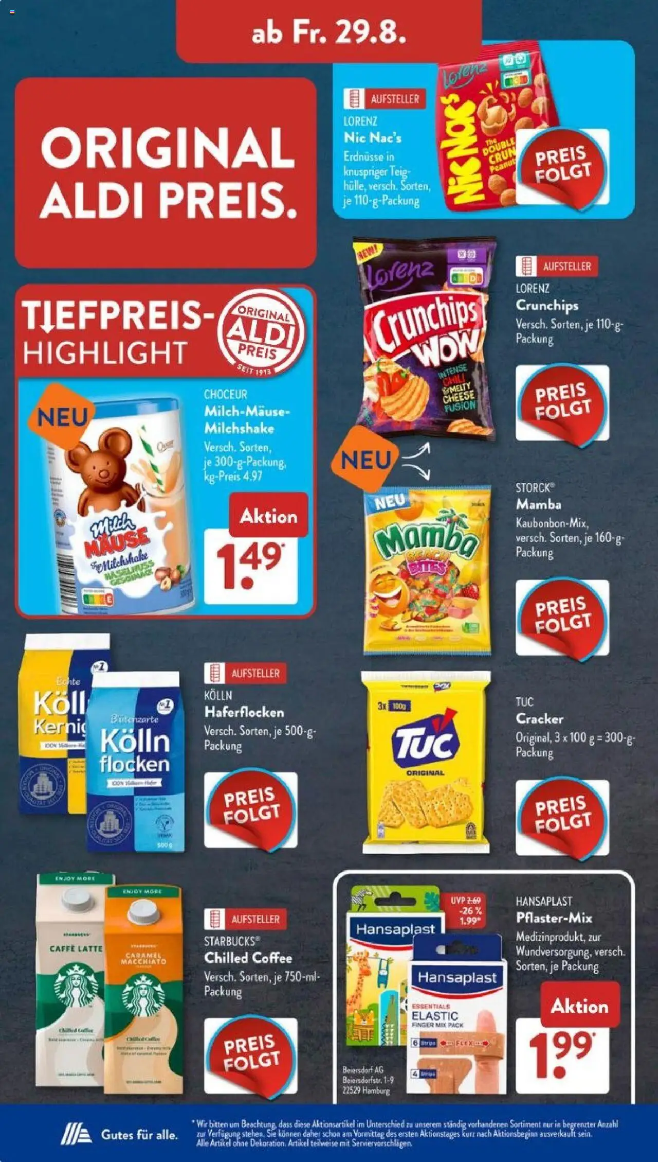 Aldi Süd Prospekt 	 - gültig ab dem 25.08.2025 | Seite: 18 | Produkte: Erdnüsse, Kolln, Milch, Starbucks