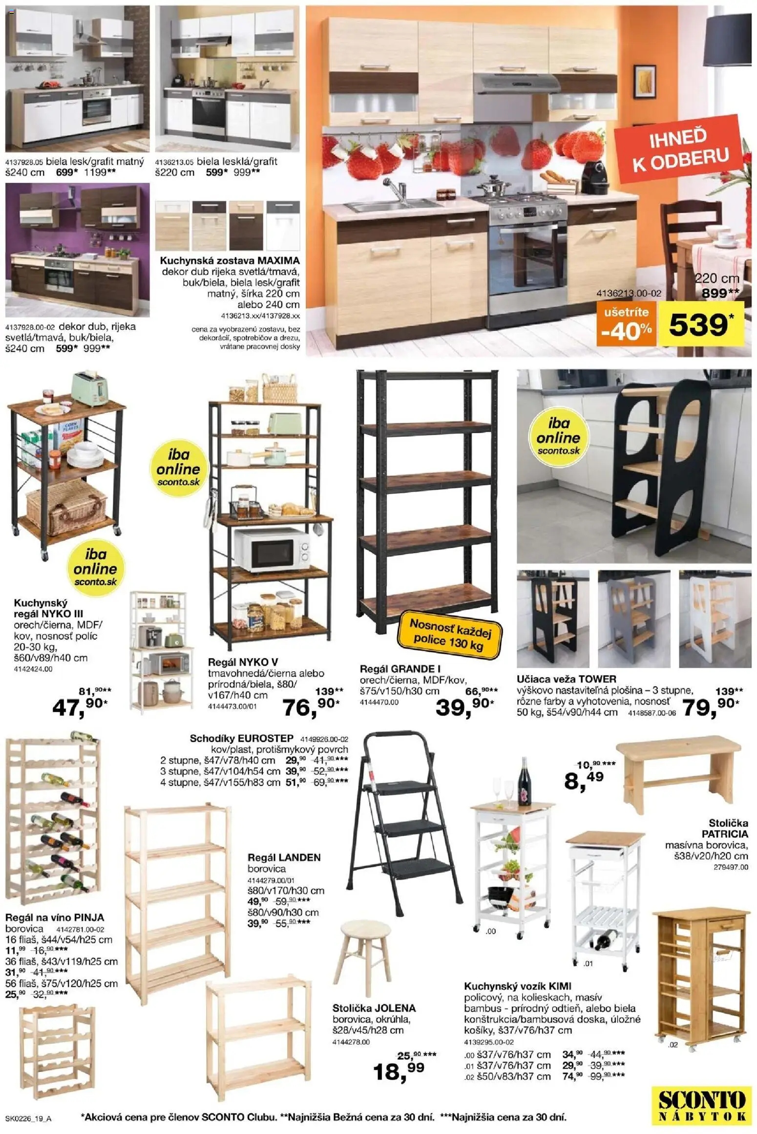 Nové Sconto nábytok akcie – leták je platný od 21.01.2026 | Strana: 19 | Produkty: Nábytok, Regál, Police