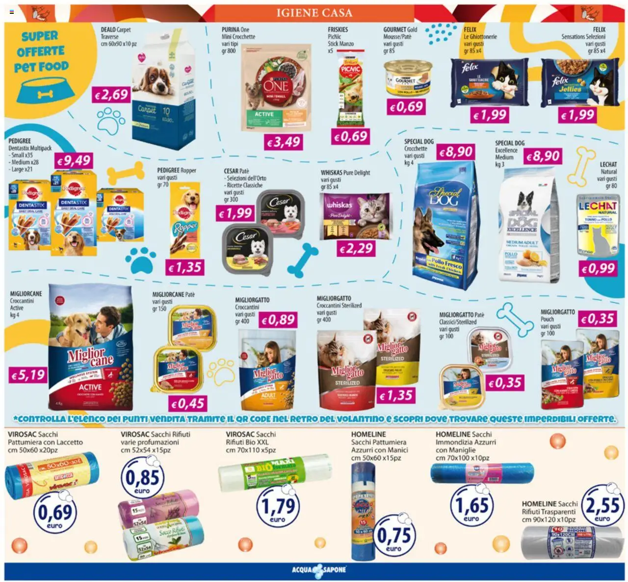 Volantino Acqua e Sapone del 25.08.2025 | Pagina: 18 | Prodotti: Paté, Sapone, Sacco rifiuti, Crocchette