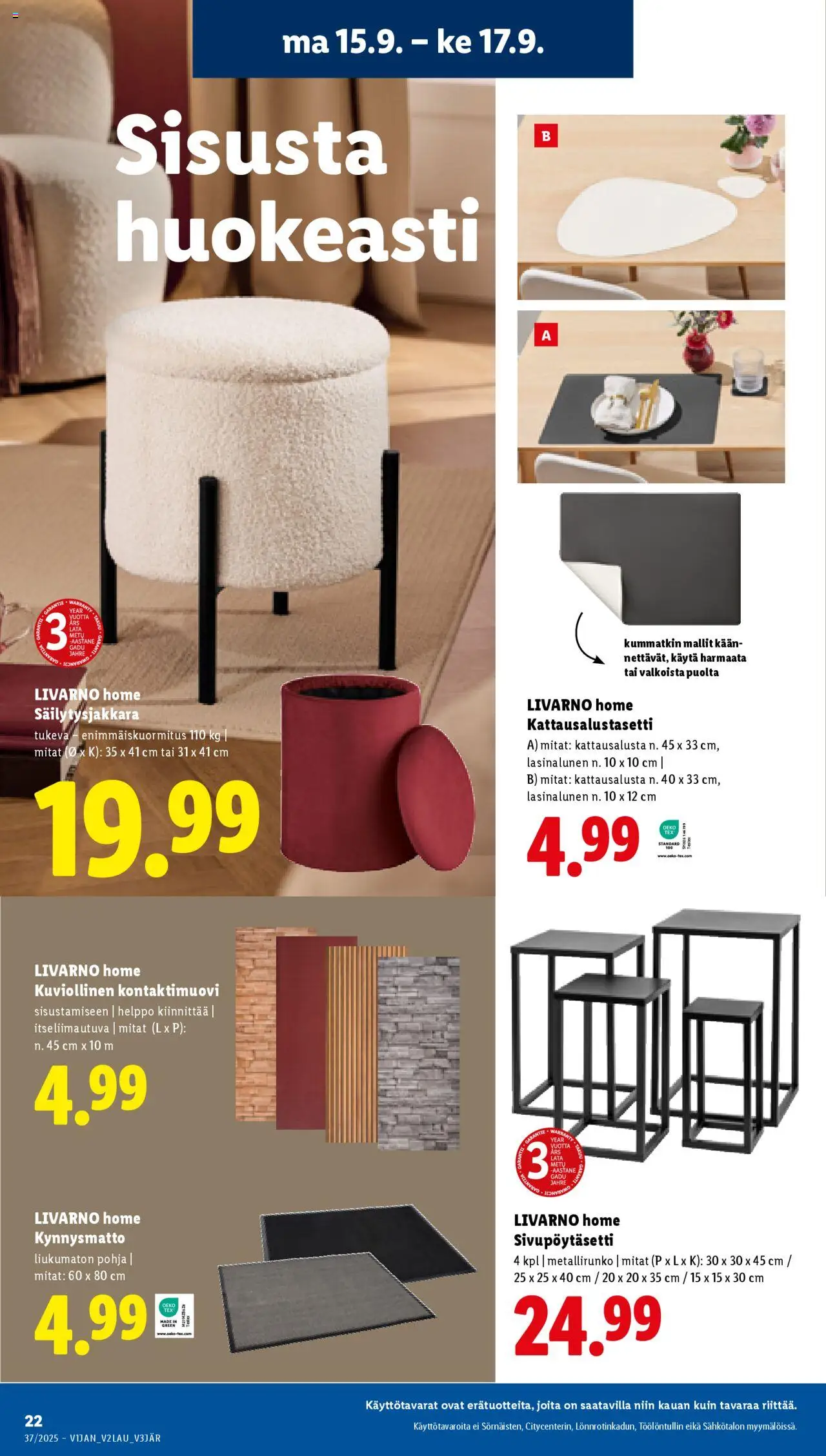 Lidl tarjoukset - Rovaniemi – voimassa 11.09.2025 alkaen | Sivu: 26 | Tuotteet: Kynnysmatto