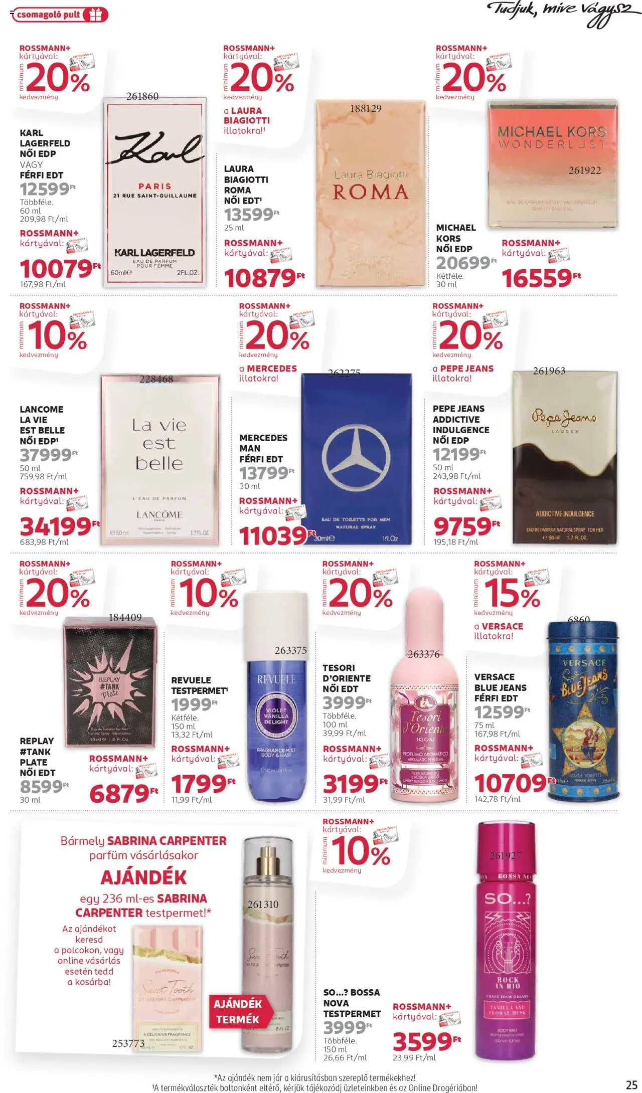Rossmann akciós ujság - amely érvényes a következő dátumtól: 20.10.2025 | Oldal: 27 | Termékek: Testpermet, Body, Parfüm, Só