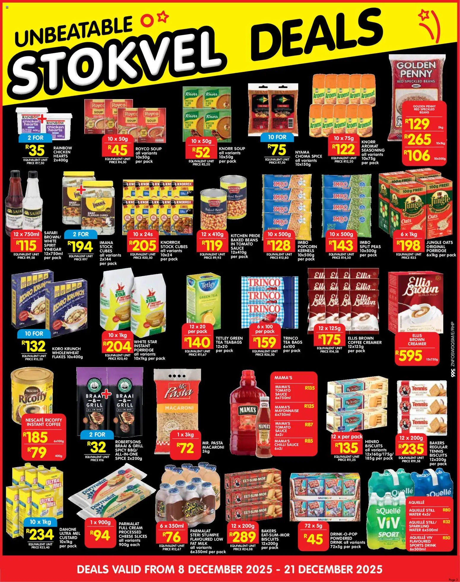 New Shoprite catalogue – valid from 08.12.2025 | Page: 7 | Products: Oats, Coffee, Tea, Stock