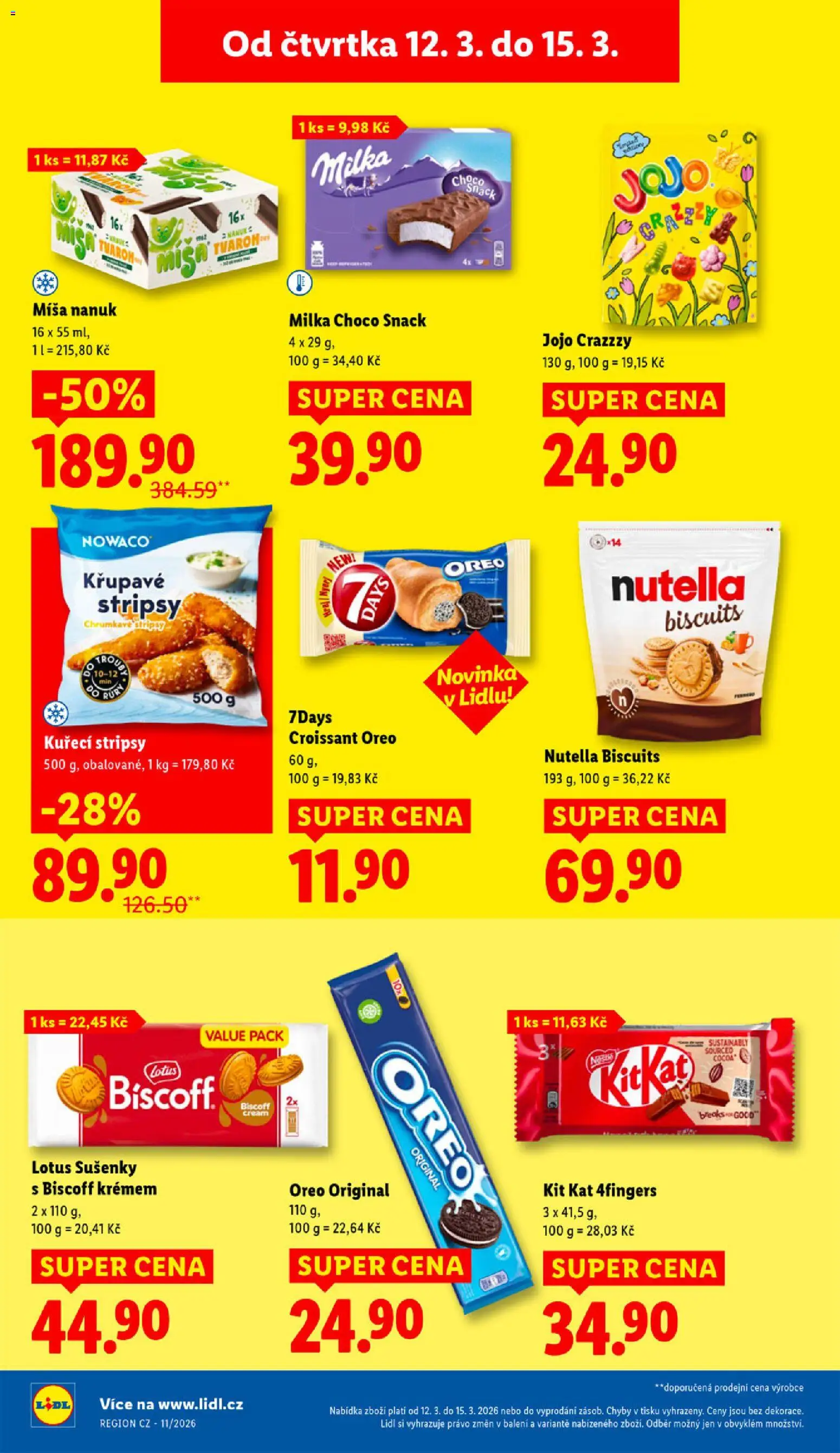 Lidl leták od 12.03.2026 | Strana: 22 | Produkty: Milka, Croissant, Oreo, Sušenky