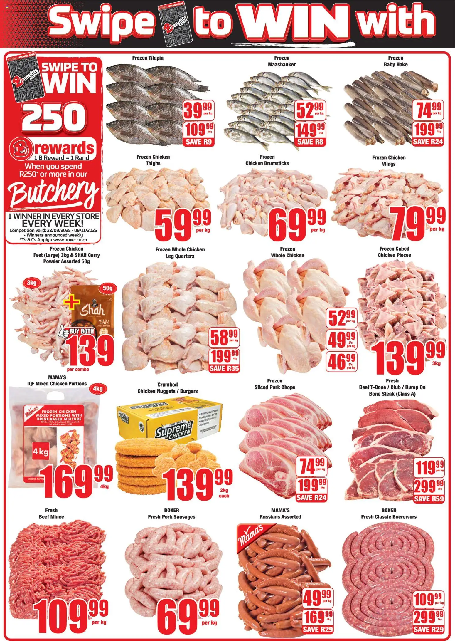 New Boxer catalogue – valid from 23.10.2025 | Page: 2 | Products: Boerewors, Powder, Beef, Burgers