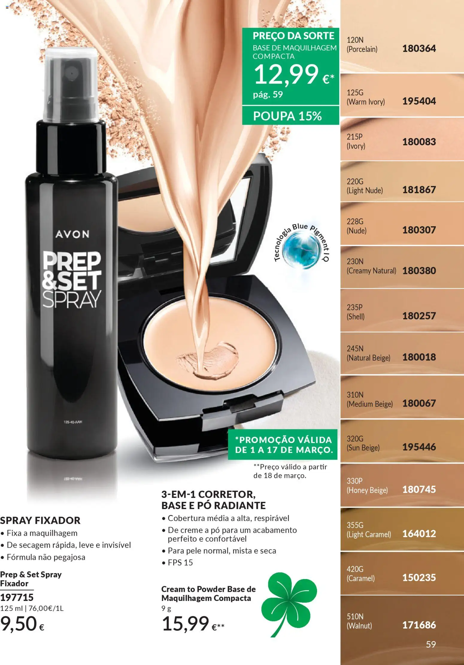 Catálogo Avon Campanha 3 │ válido de 01.03.2026 | Página: 59 | Produtos: Pó, Spray fixador, Fixador, Creme