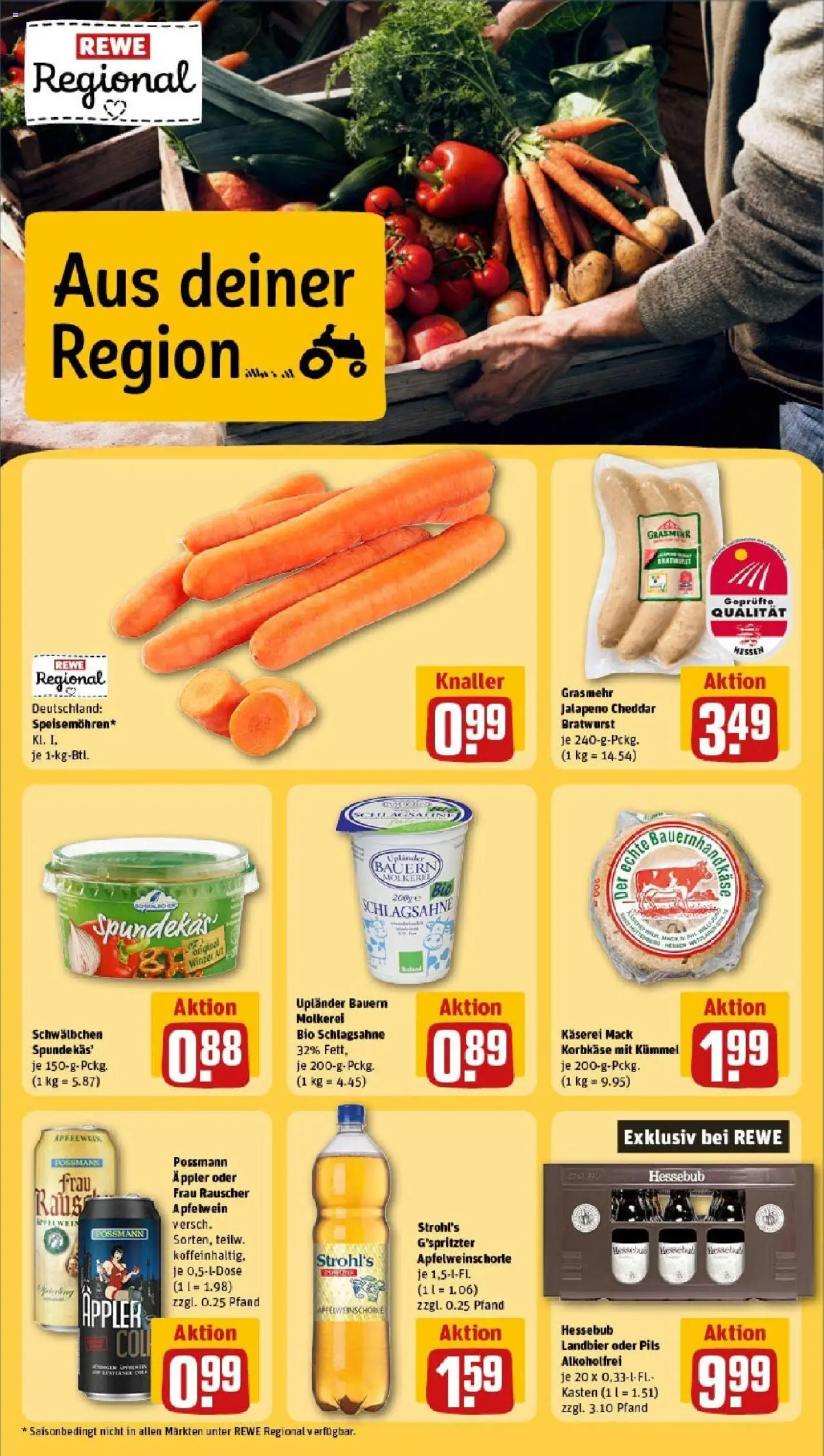Rewe prospekt Marsberg	 - gültig ab dem 15.06.2025 | Seite: 13 | Produkte: Schlagsahne, Pils, Bratwurst, Apple