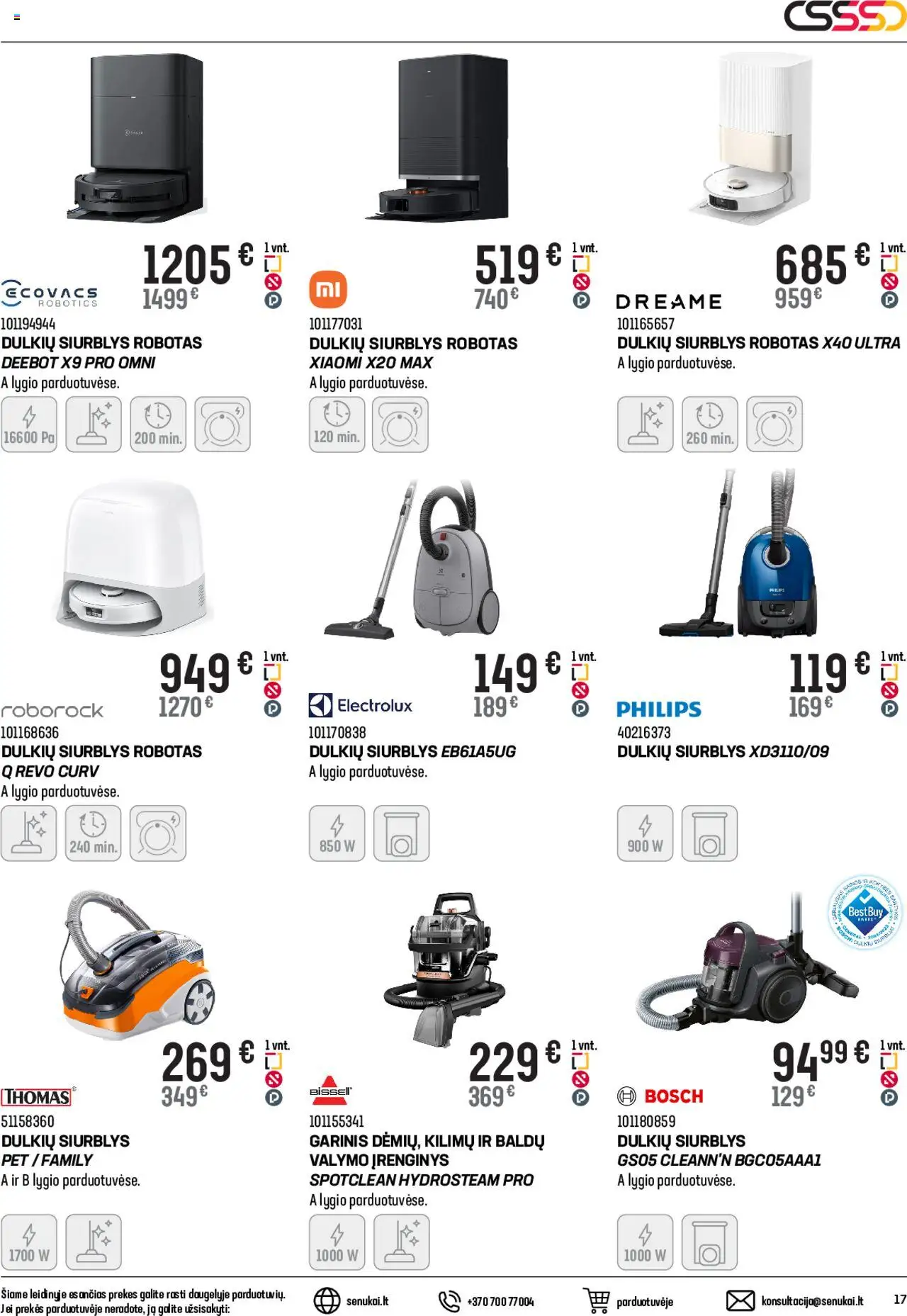 Senukai akcijos nuo 15.10.2025 | Puslapis: 17 | Prekių: Robotas, Dulkių siurblys