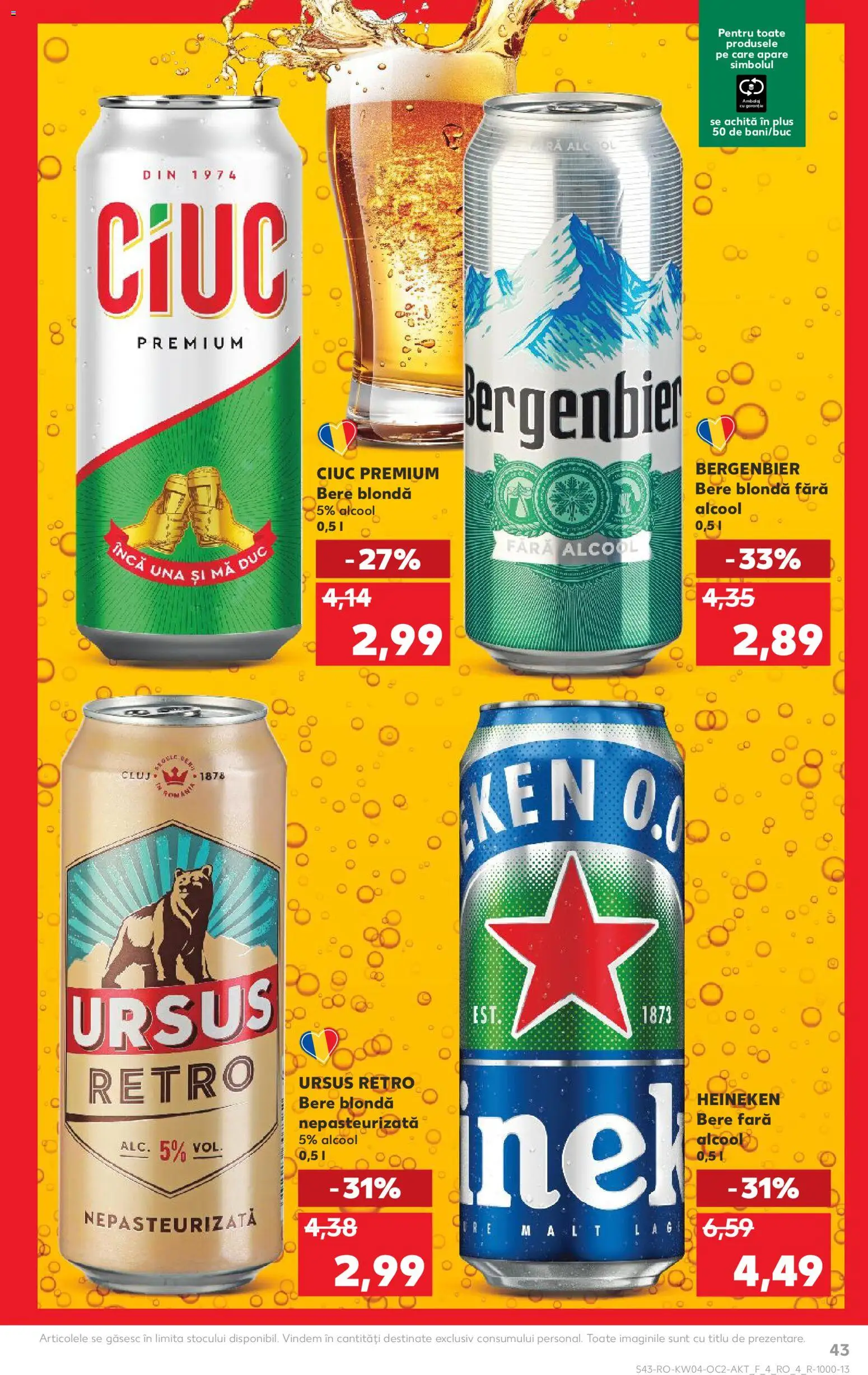 Noul catalog Kaufland – valabil de la 21.01.2026 | Pagină: 43 | Produse: Bere, Plastik Kulübe