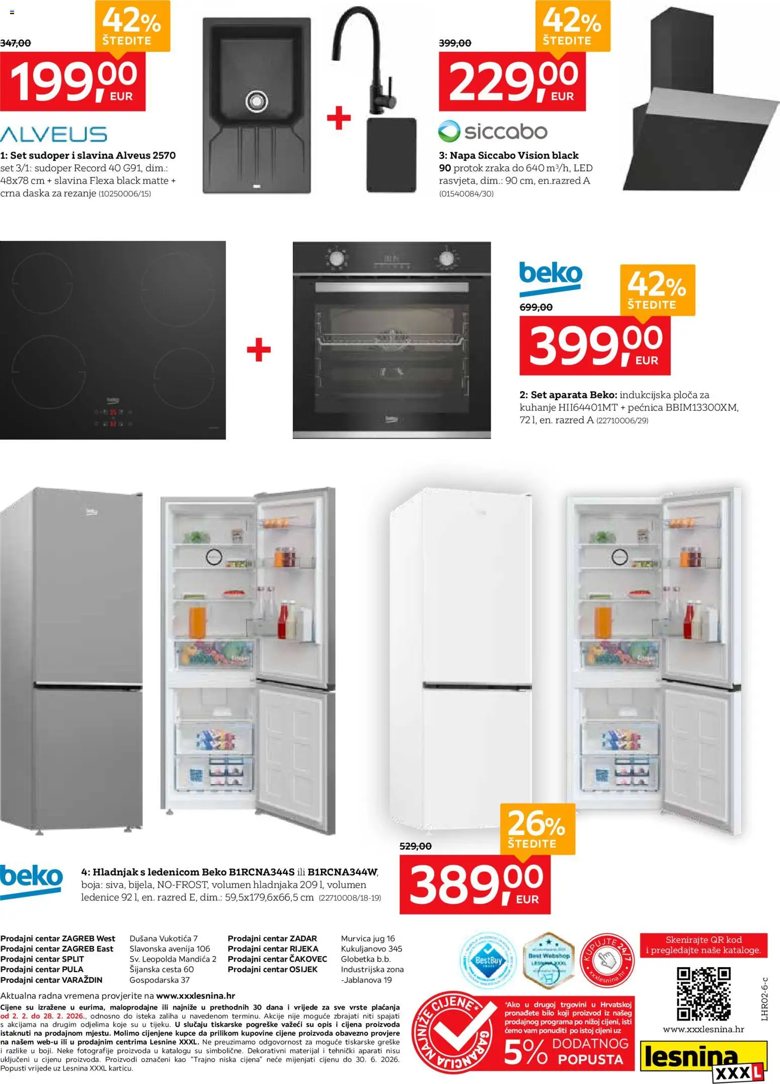 Lesnina katalog | vrijedi od 02.02.2026 | Stranica: 8 | Proizvodi: Indukcijska ploča, Daska za rezanje, Hladnjak, Ploča za kuhanje