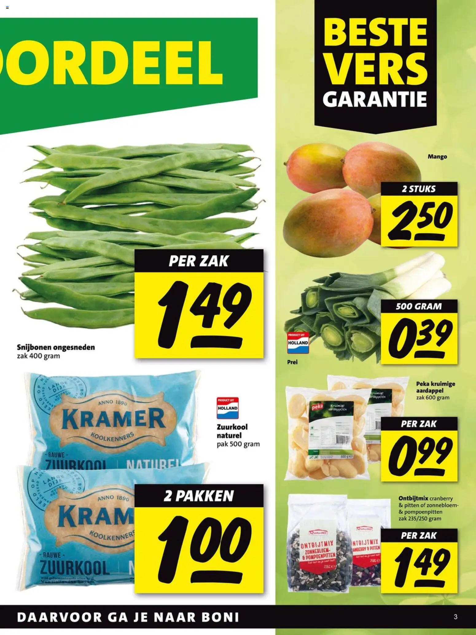 {H1} | Pagina: 3 | Producten: Aardappel, Prei, Pitten, Mango