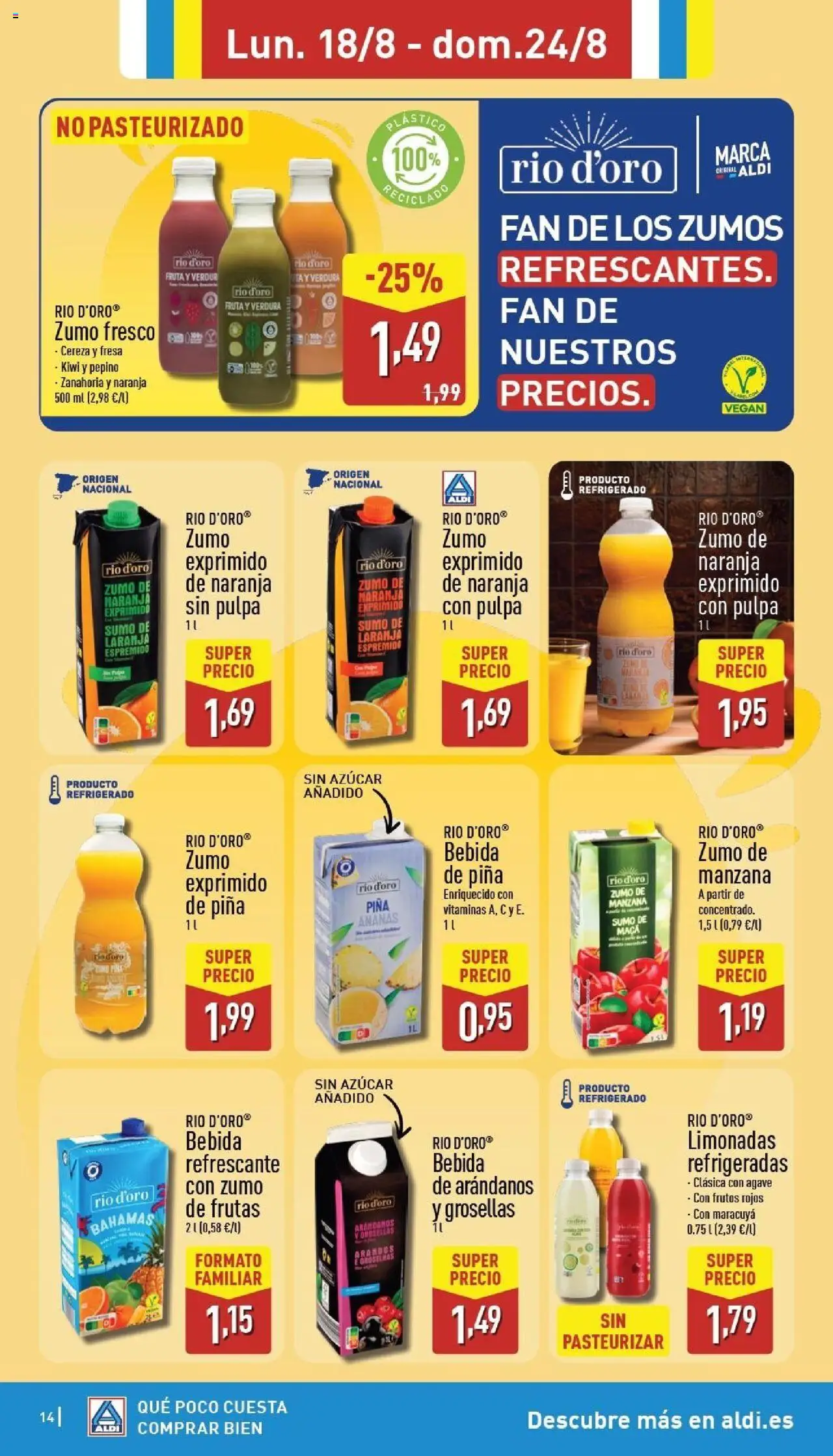 Aldi folleto Canarias │ válido desde el 18.08.2025 | Página: 14 | Productos: Piña, Kiwi, Manzana, Κορνίζα