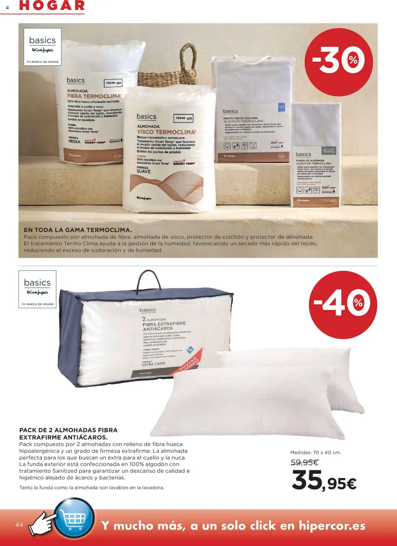 Hipercor catálogo │ válido desde el 05.06.2025 | Página: 50 | Productos: Colchon, Funda, Lavadora, Almohada