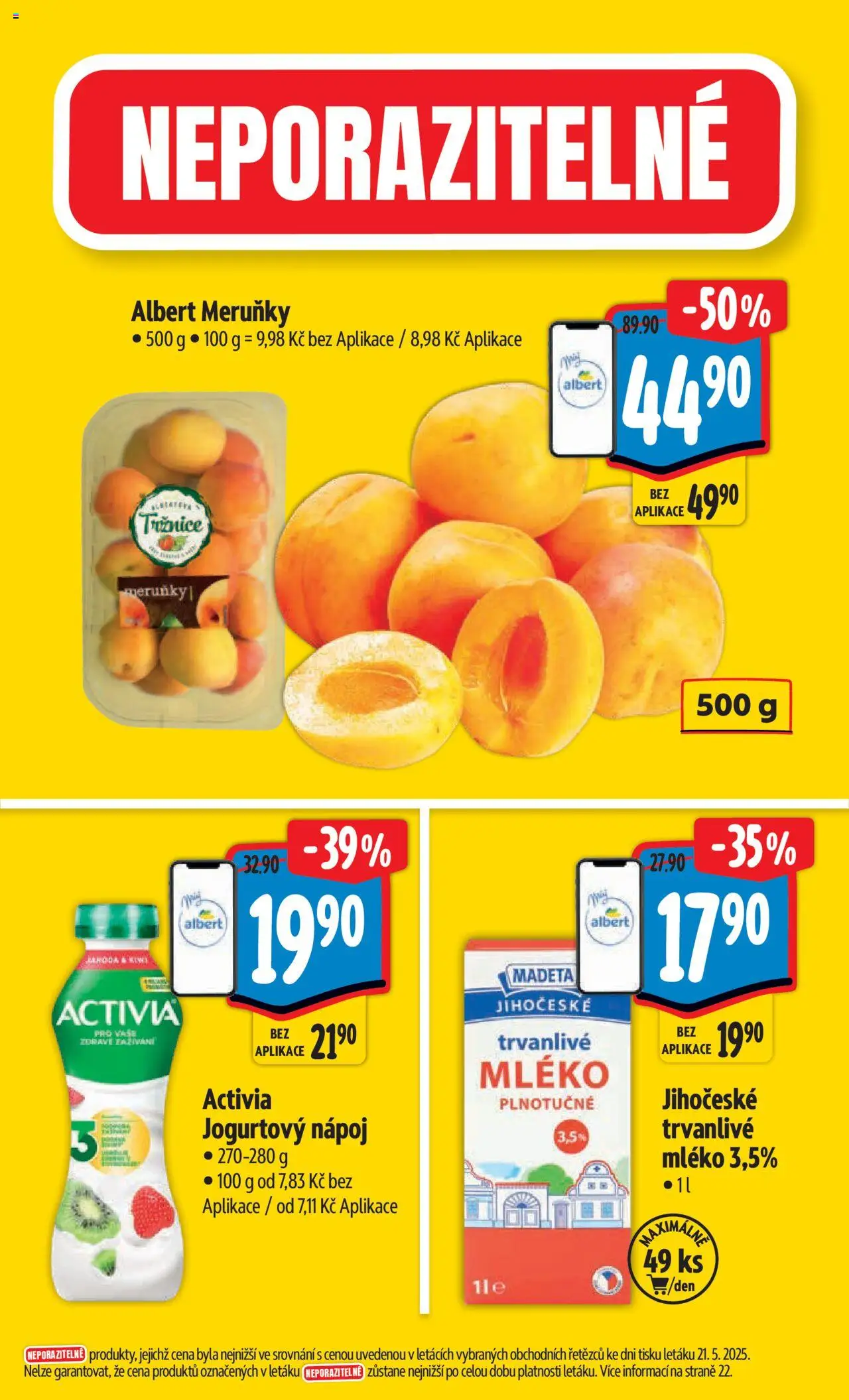 Albert leták - Hypermarket od 28.05.2025 | Strana: 3 | Produkty: Mléko, Kiwi, Jogurtový nápoj, Meruňky