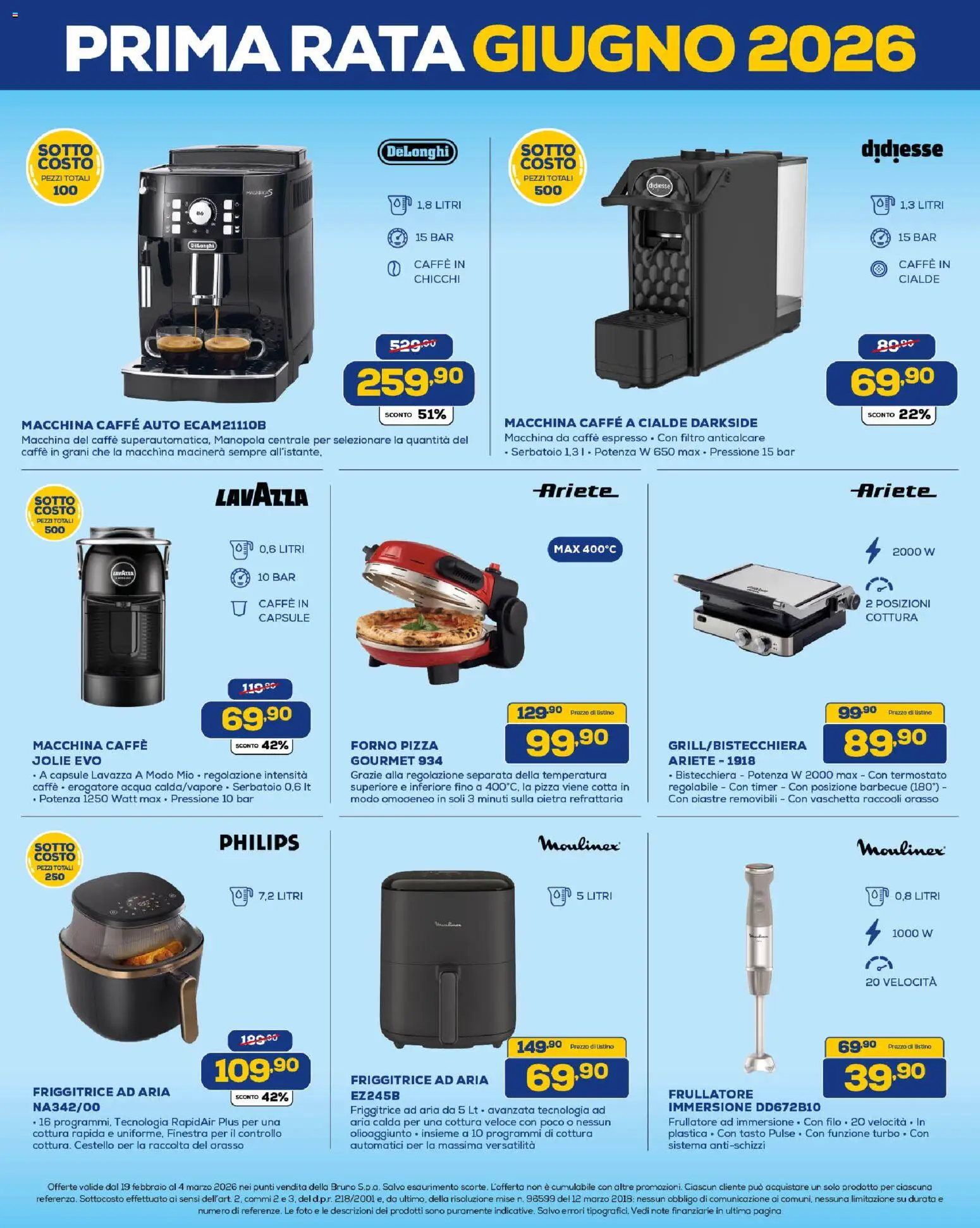 Volantino Euronics del 19.02.2026 | Pagina: 30 | Prodotti: Friggitrice ad aria, Forno, Caffè in grani, Lavazza