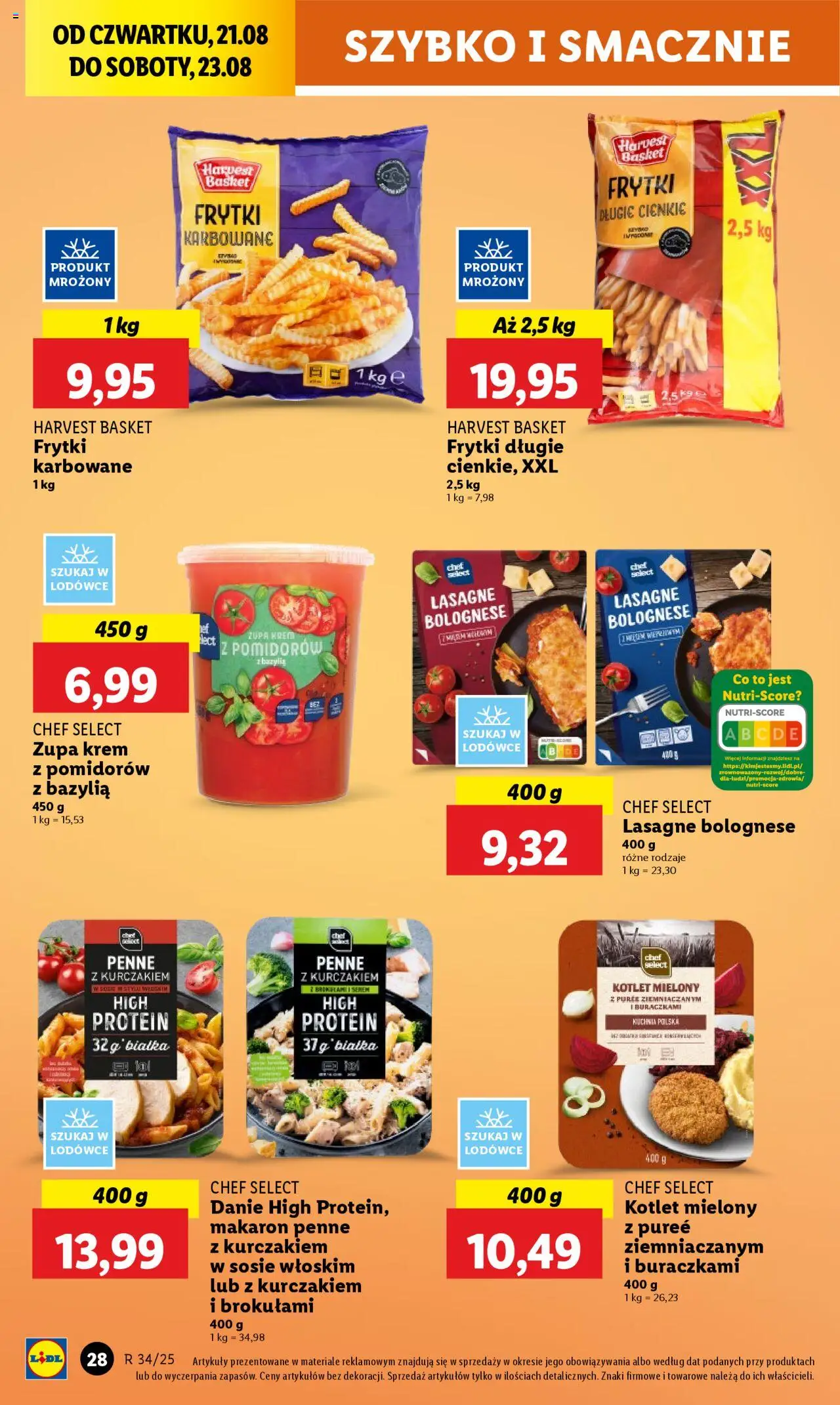 Lidl Gazetka od 21.08.2025 | Strona: 32 | Produkty: Penne, Frytki karbowane, Zupa, Krem