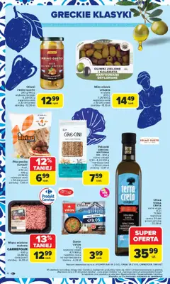 Carrefour Gazetka - Kuchnia śródziemnomorska od 21.07.2025 | Strona: 4 | Produkty: Mięso mielone wołowe, Paluszki, Paluszki chlebowe, Pita