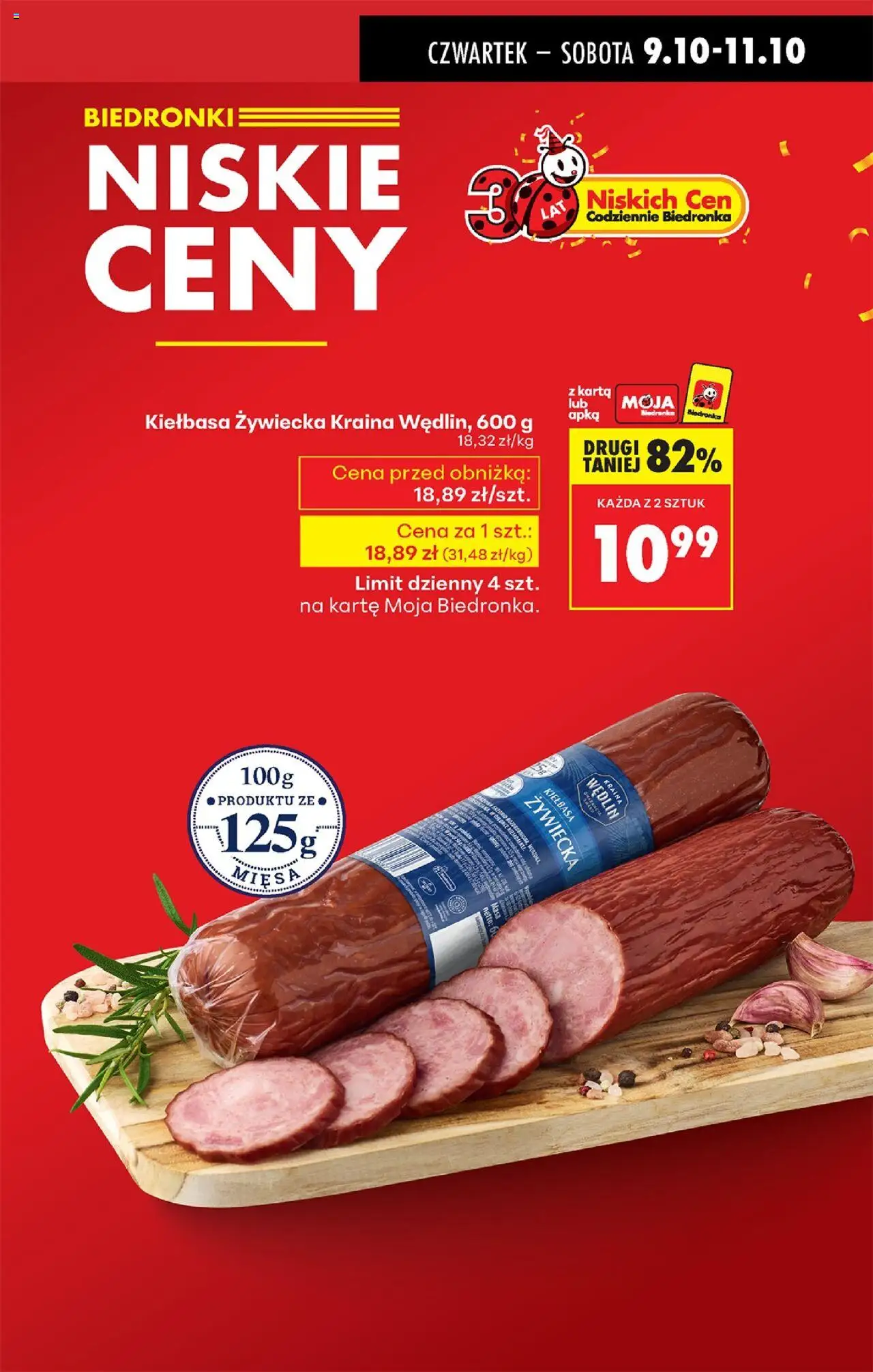 Biedronka gazetka - Oferta w tym tygodniu od 09.10.2025 | Strona: 13 | Produkty: Kiełbasa, Karta