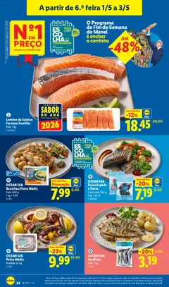 Pré-visualização OCEAN SEA Bacalhau Posta Média, Bacalhau Posta Média, Emb. 800 g, 1 kg = 9.99 válido de 27.04.2026 | Página: 34