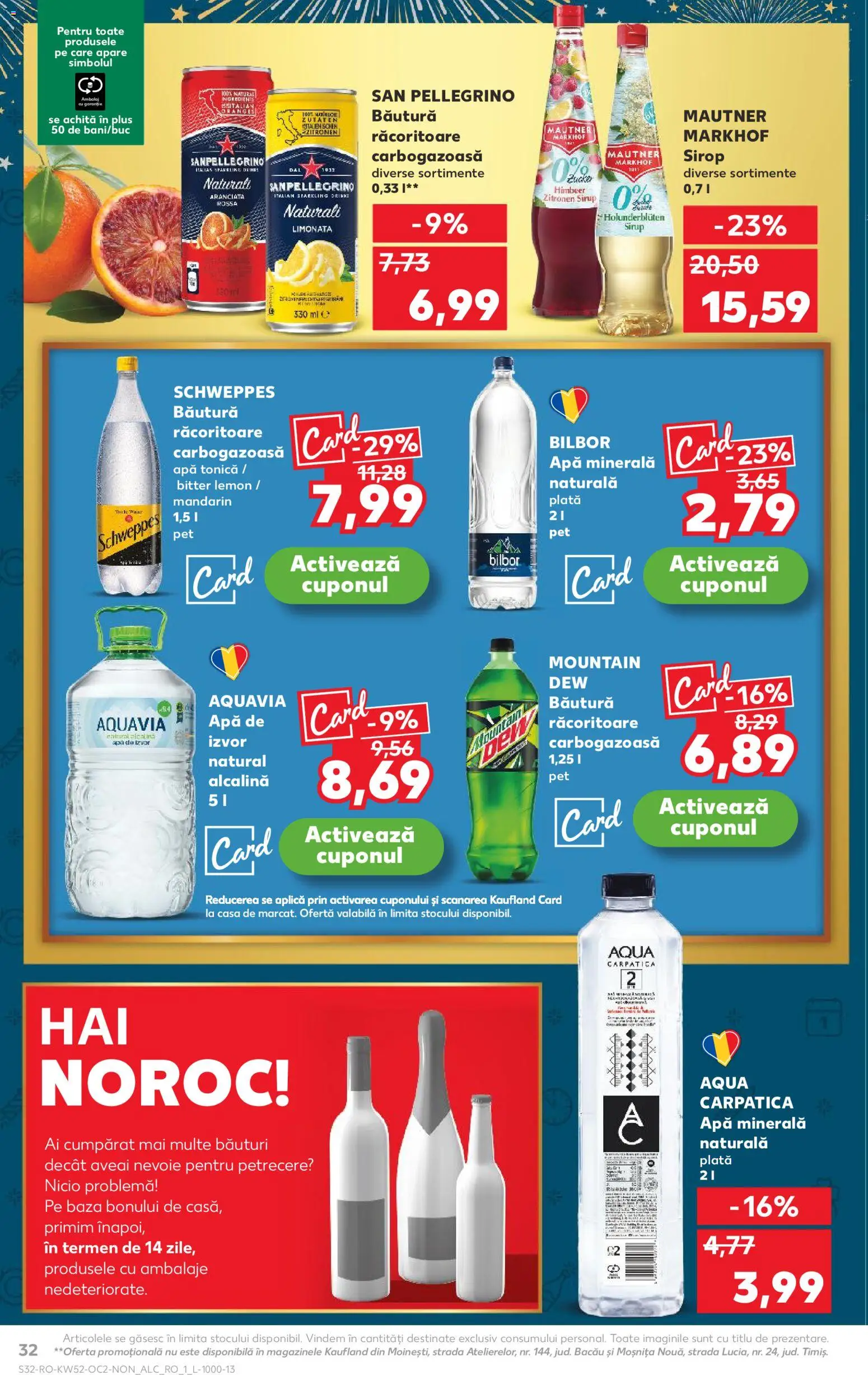 Noul catalog Kaufland – valabil de la 24.12.2025 | Pagină: 32 | Produse: Yazı tahtası kalemi, Sirop, Apă