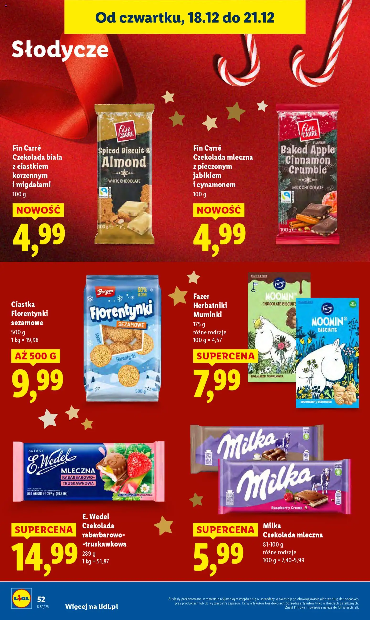 Lidl Gazetka od 18.12.2025 | Strona: 54 | Produkty: Słodycze, Milka, Czekolada, Ciastka