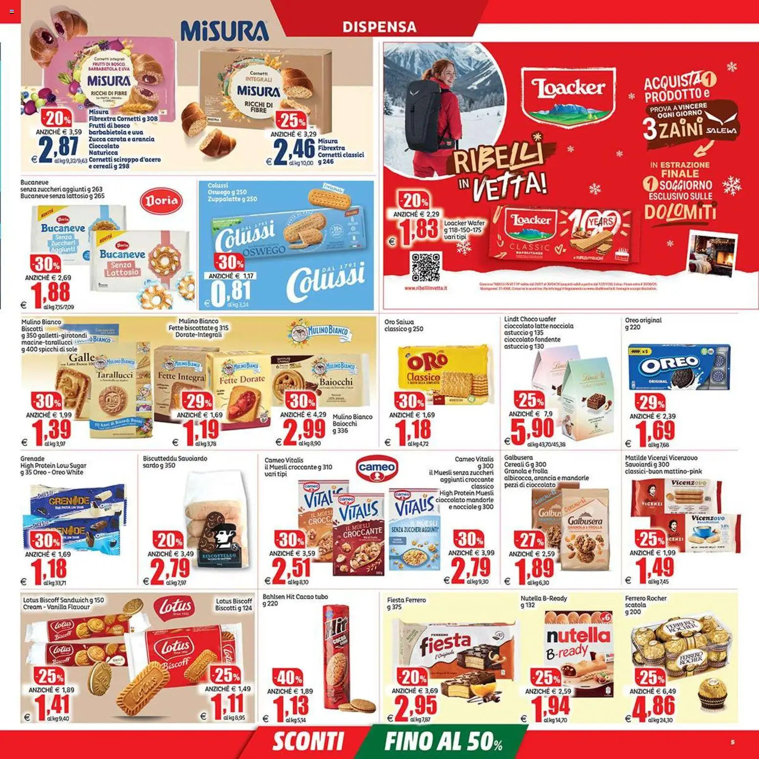 Volantino Elite Supermercati del 06.03.2026 | Pagina: 5 | Prodotti: Biscotti, Tubo, Uva, Arancia