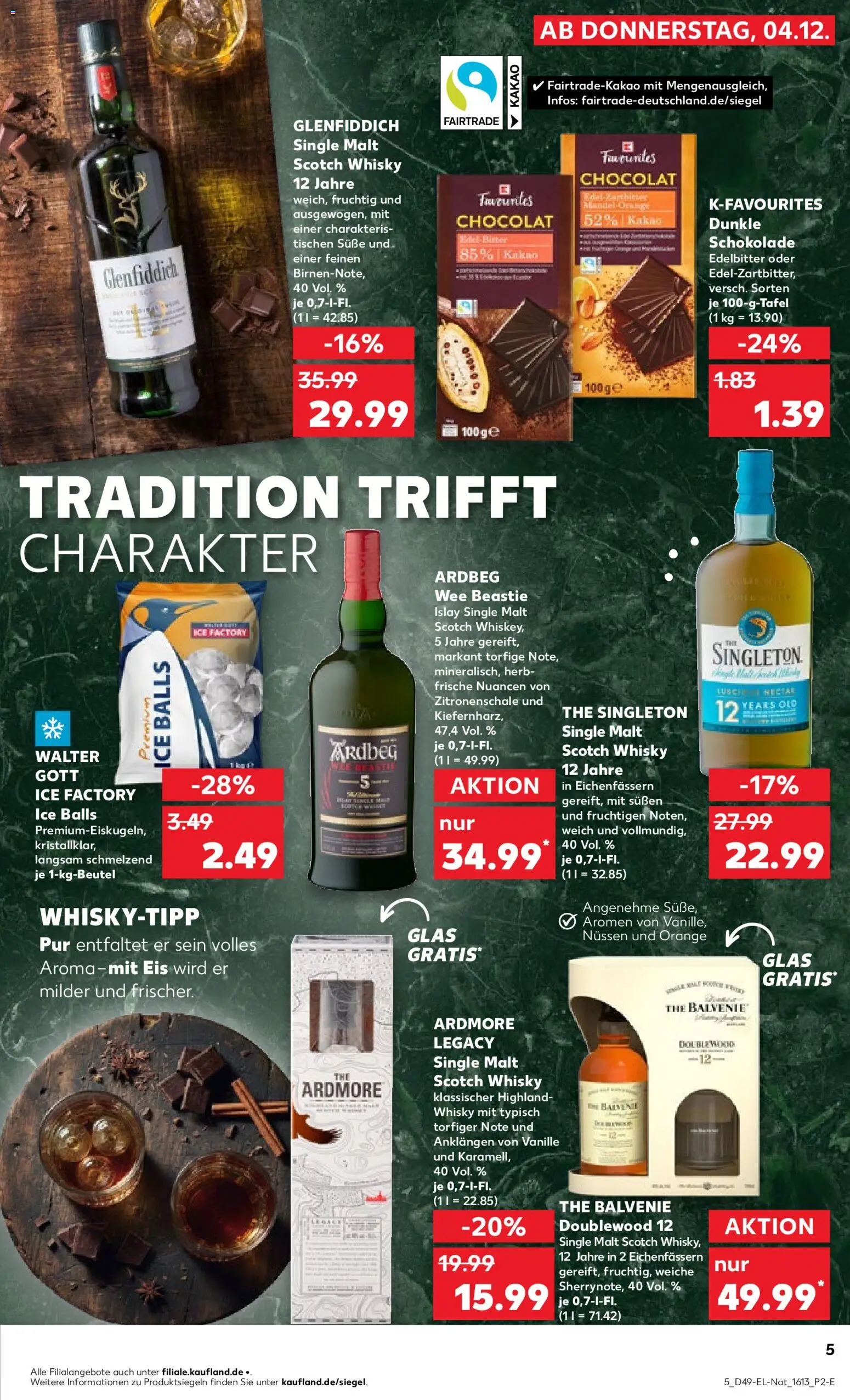 Kaufland prospekt Hannover	 – gültig ab 04.12.2025 | Seite: 5 | Produkte: Whisky, Schokolade, Whiskey, Eis