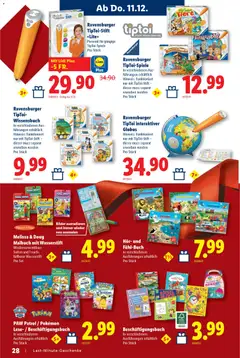 Lidl Aktionen Spielwarenmagazin ab 30.10.2025 gültig | Seite: 28 | Produkte: Rucksack, Uhr, Bilder